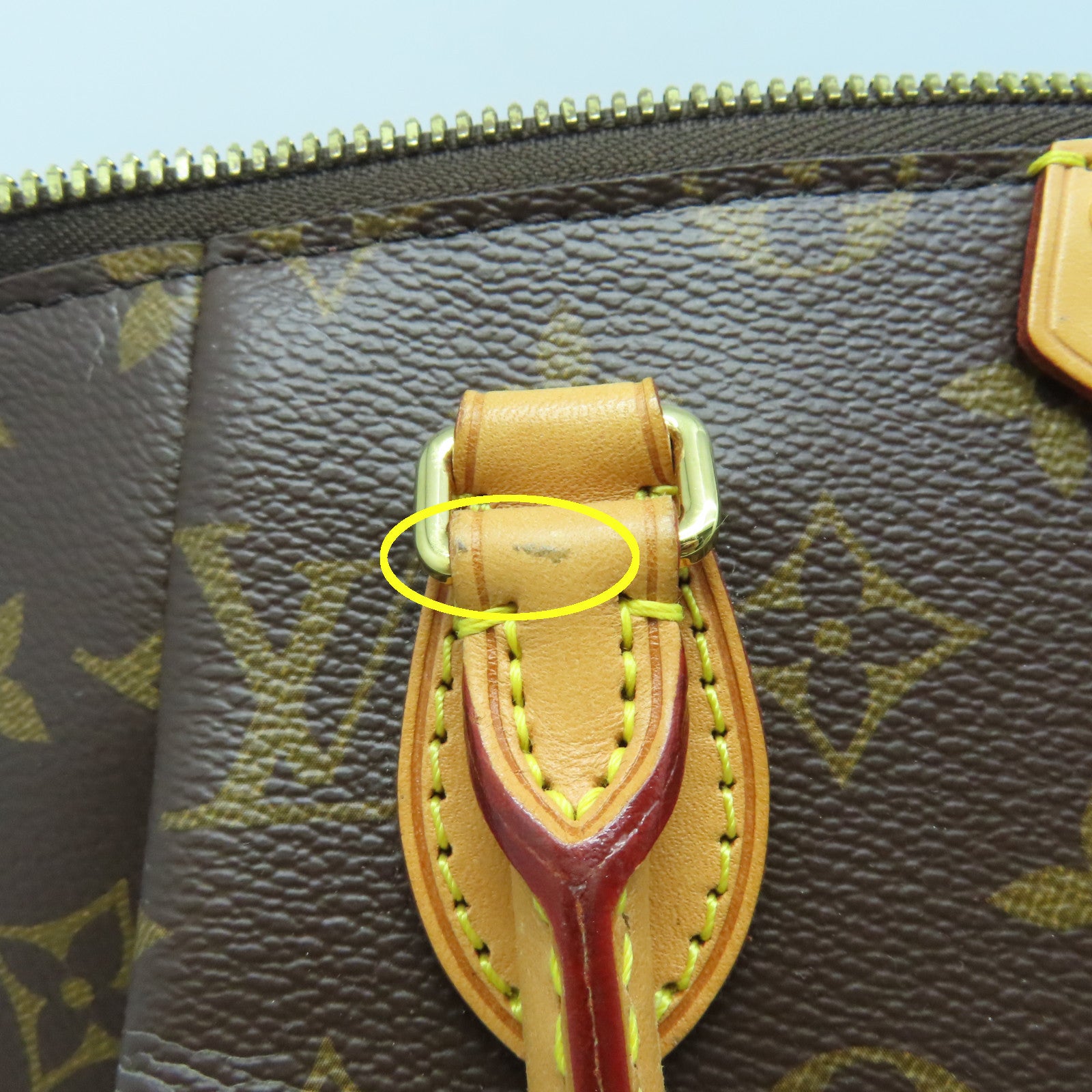 LOUIS VUITTON Monogram Turenne PM gold buckle handle shoulder bag brown