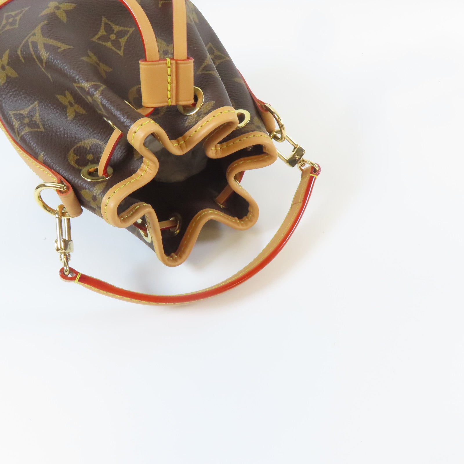 LOUIS VUITTON Monogram Noe Nano金扣手挽肩背兩用袋啡色