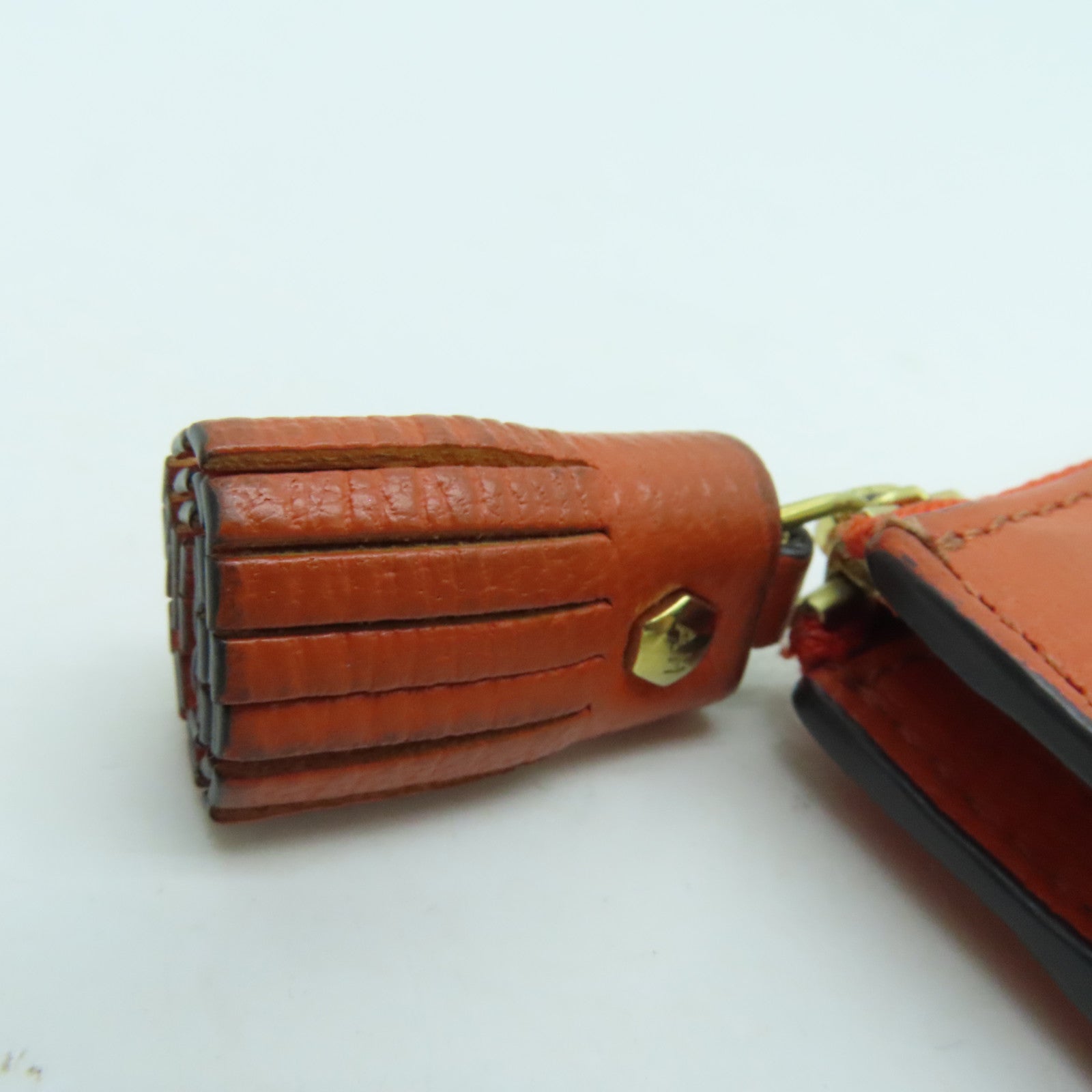 Anya Hindmarch 皮革Card Case金扣卡套橙色