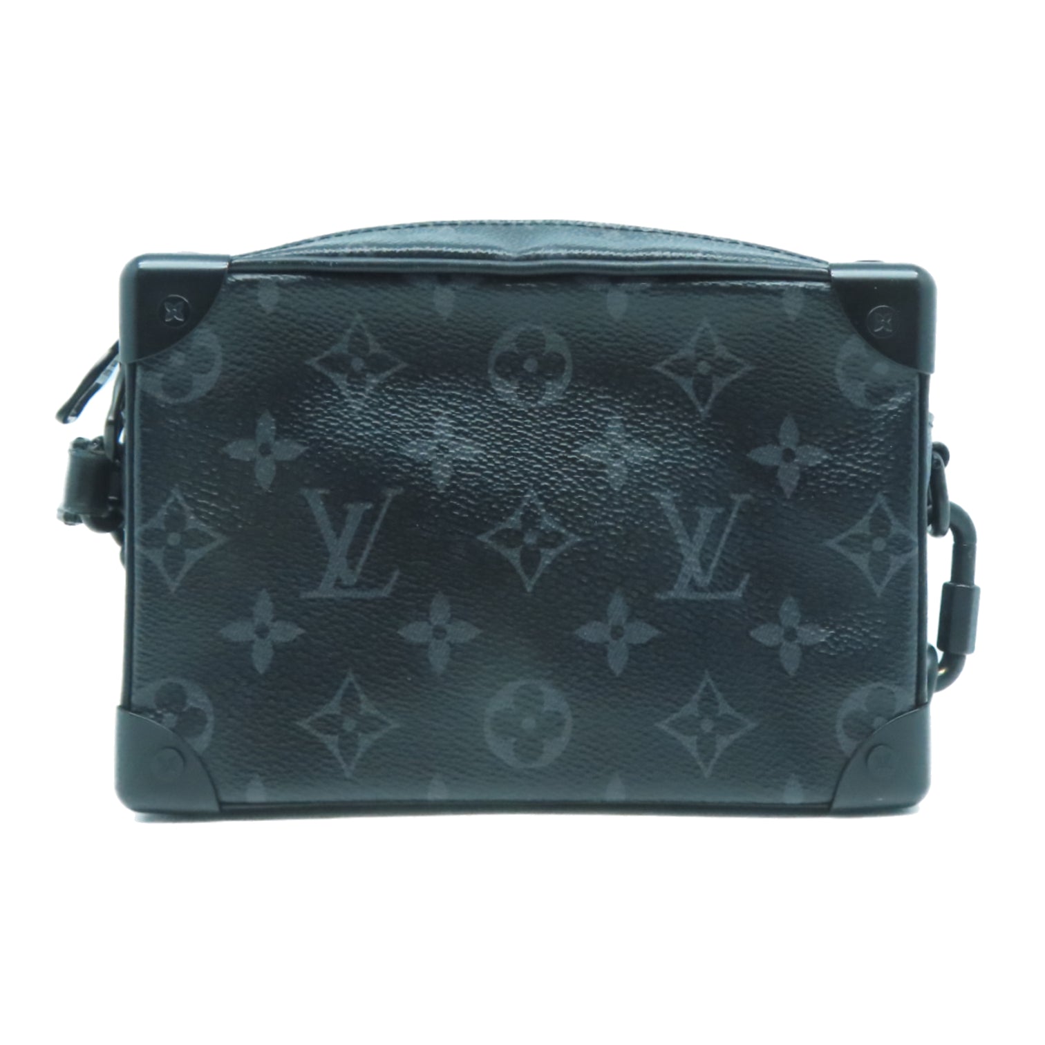 LOUIS VUITTON Monogram Eclipse Mini Soft Trunk鏈帶肩背袋黑色