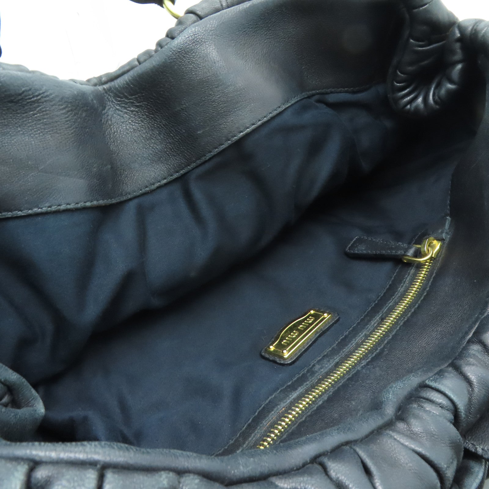 Miu Miu 羊皮皮革2way Shoulder Bag金扣手挽肩背兩用袋黑色