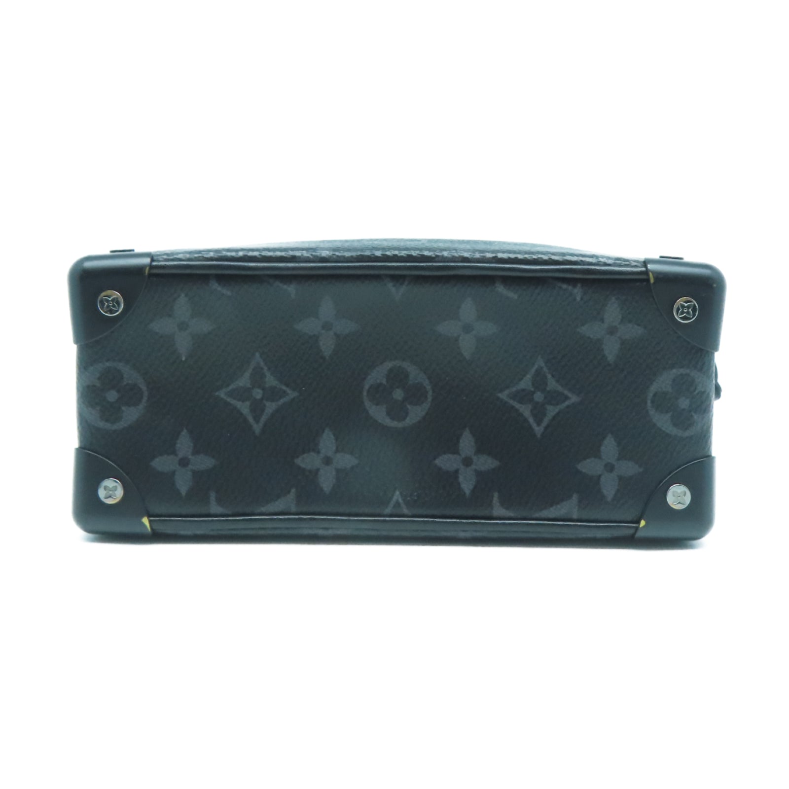 LOUIS VUITTON Monogram Eclipse Mini Soft Trunk鏈帶肩背袋黑色