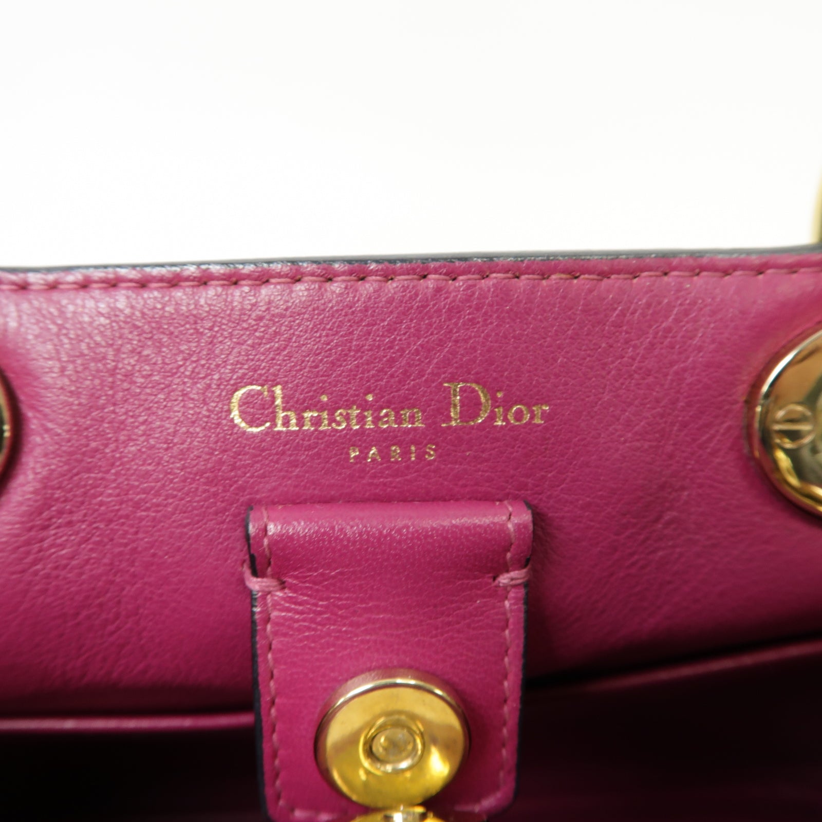 Dior 牛皮皮革Diorissimo金扣手挽肩背兩用袋黑色