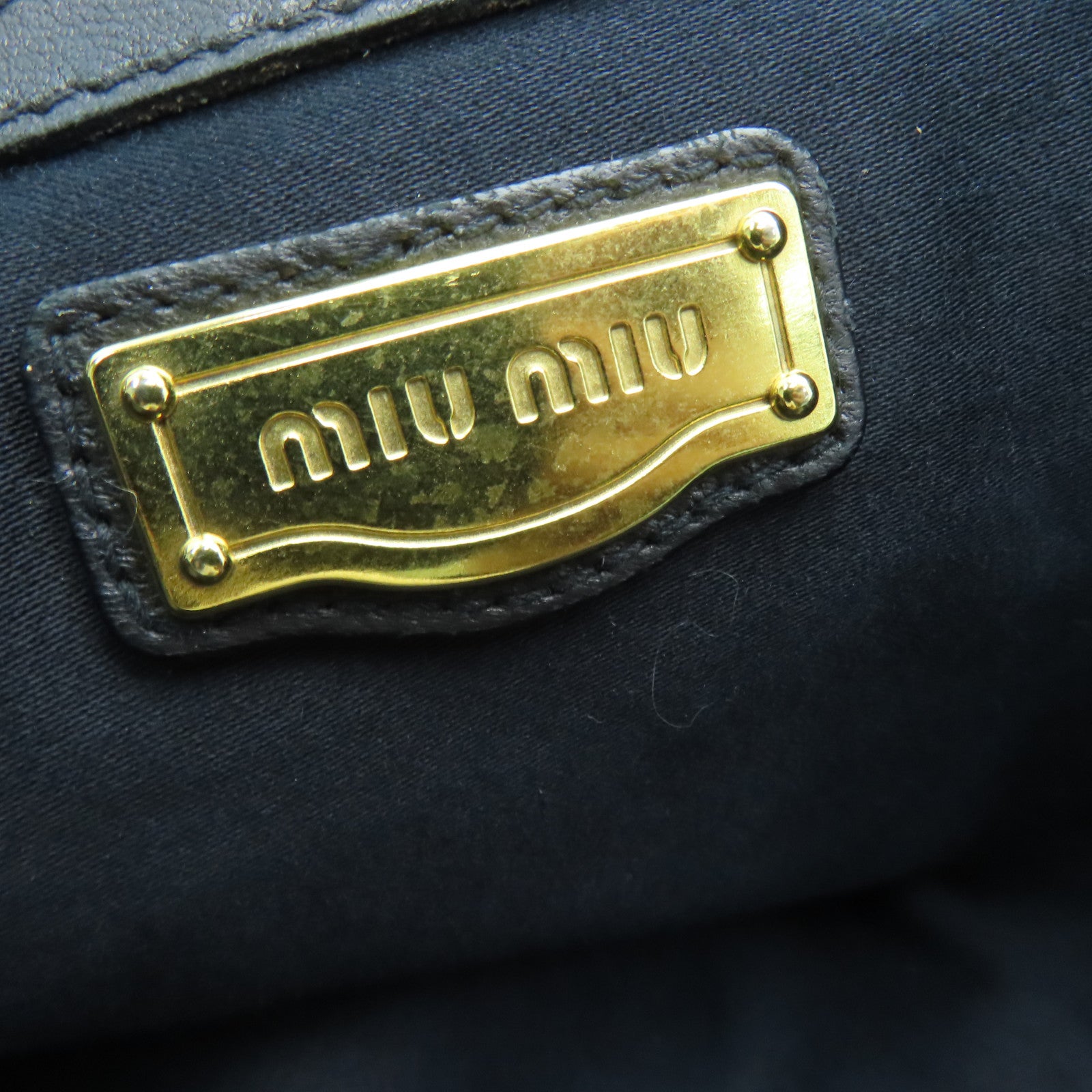 Miu Miu 羊皮皮革2way Shoulder Bag金扣手挽肩背兩用袋黑色