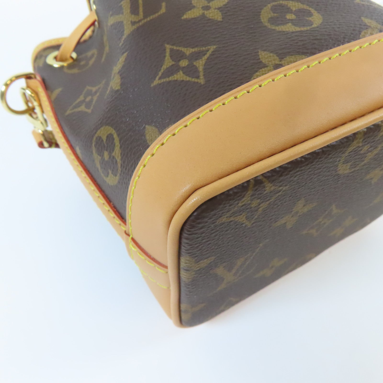 LOUIS VUITTON Monogram Noe Nano金扣手挽肩背兩用袋啡色