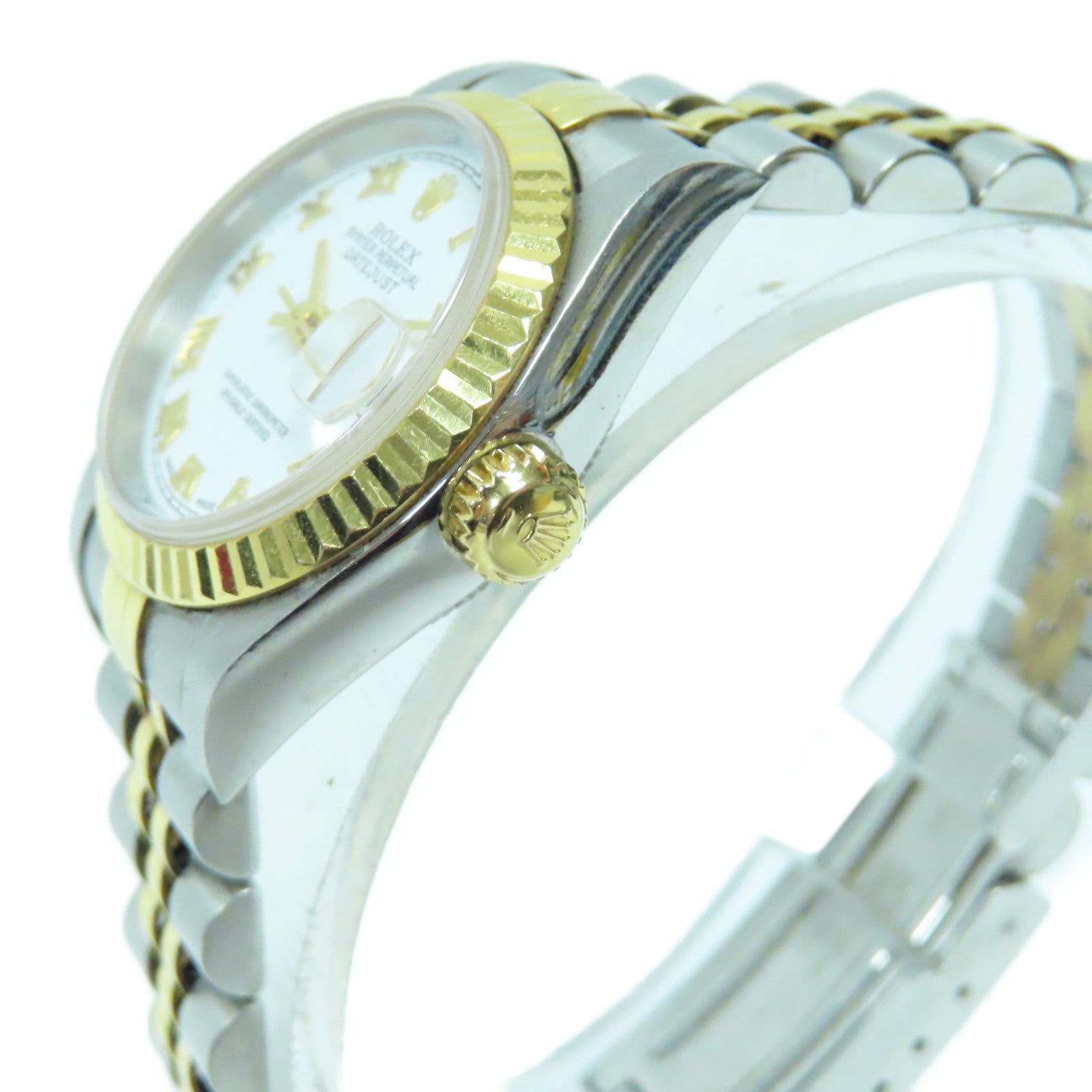 ROLEX 18K黃金Datejust 26mm不鏽鋼手錶自動機芯白色