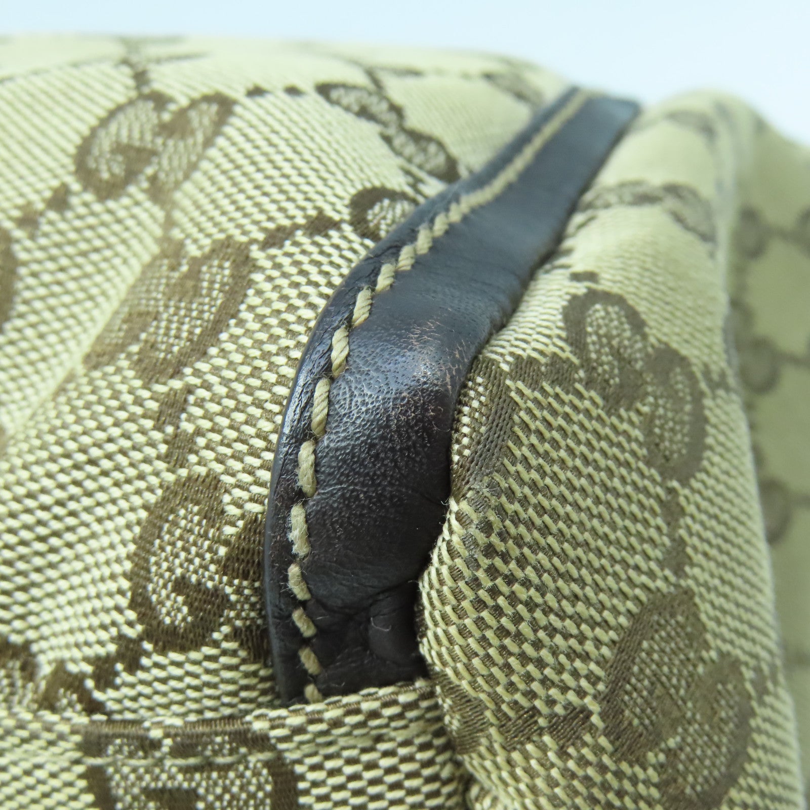 GUCCI canvas Shoulder Bag gold buckle shoulder bag brown