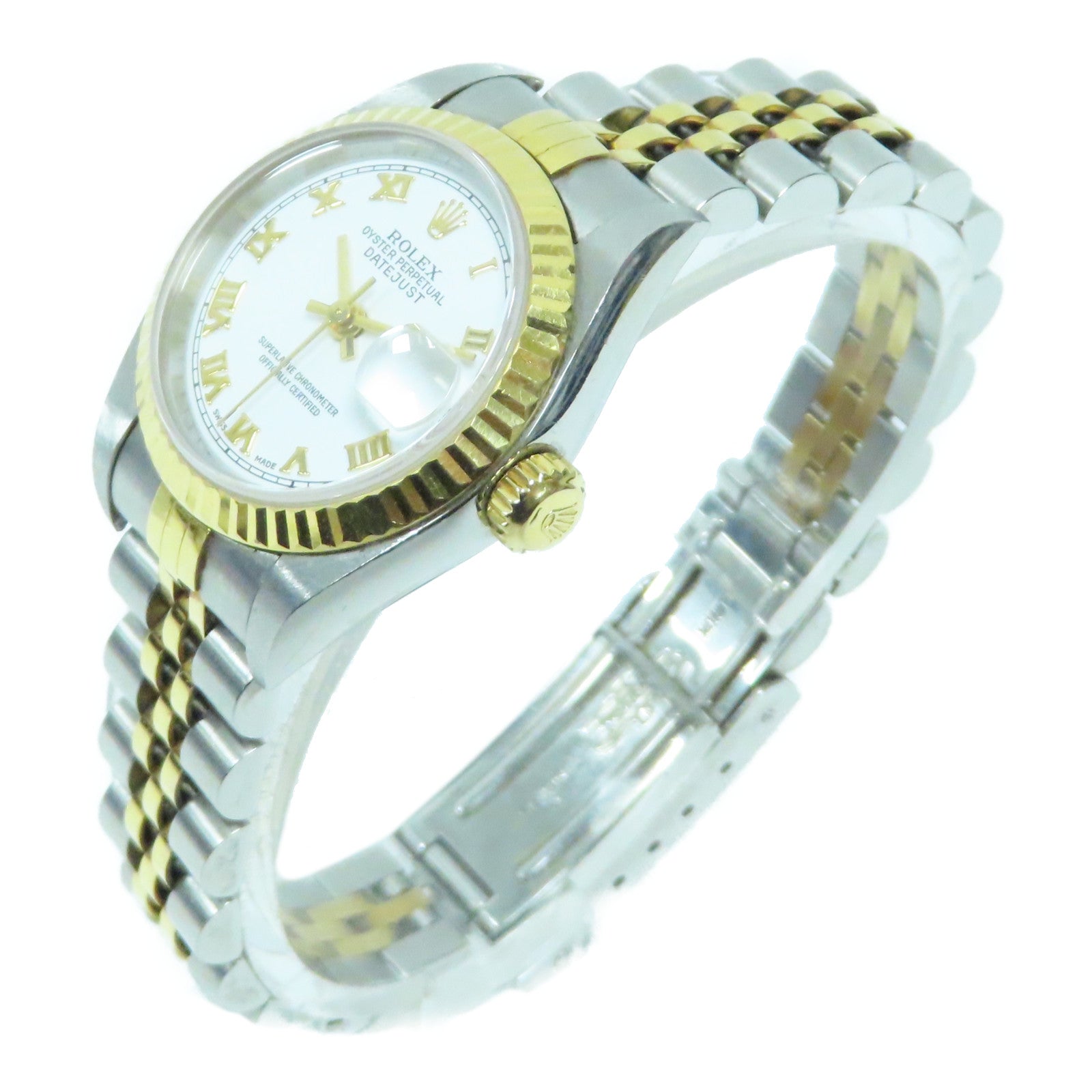 ROLEX 18K黃金Datejust 26mm不鏽鋼手錶自動機芯白色