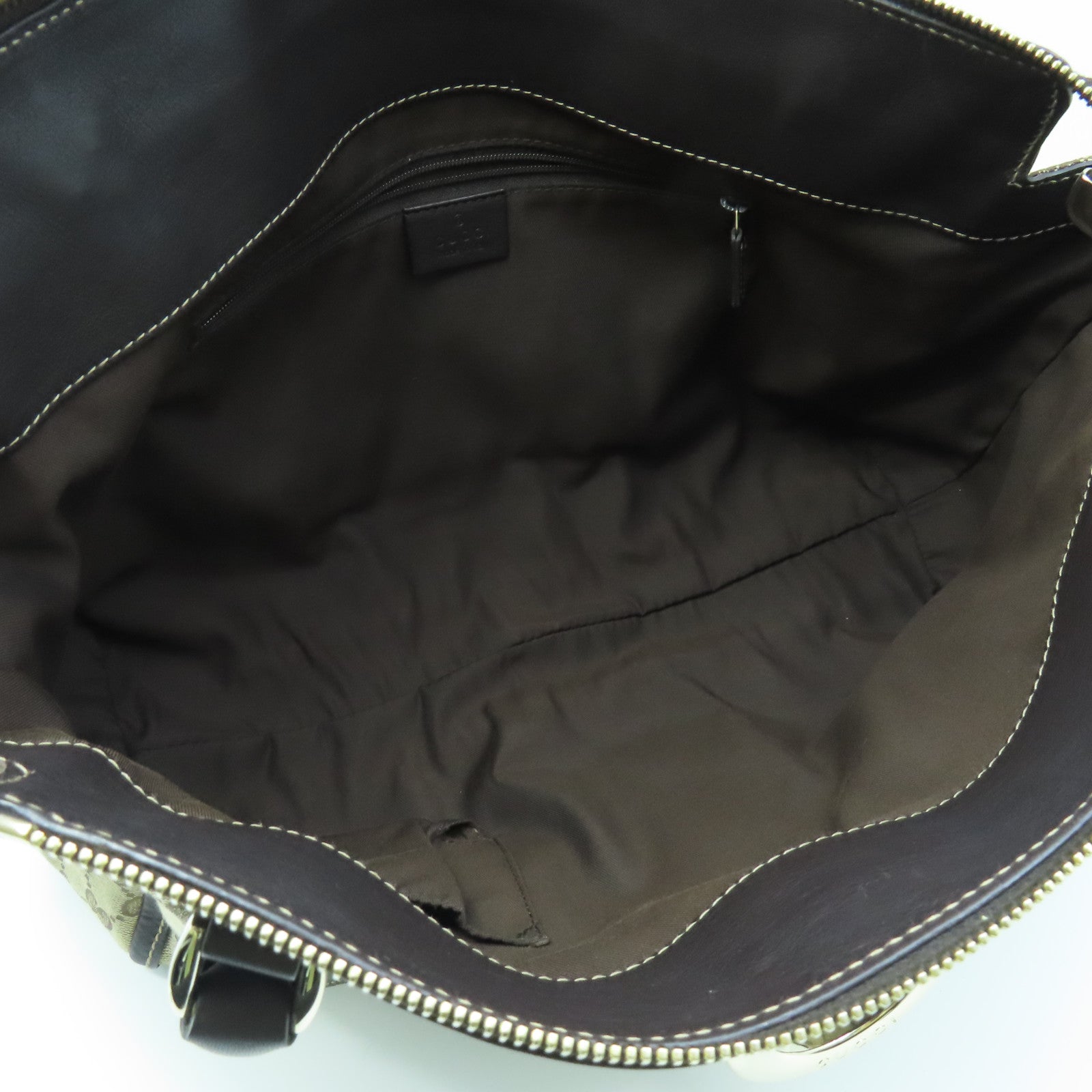 GUCCI canvas Shoulder Bag gold buckle shoulder bag brown