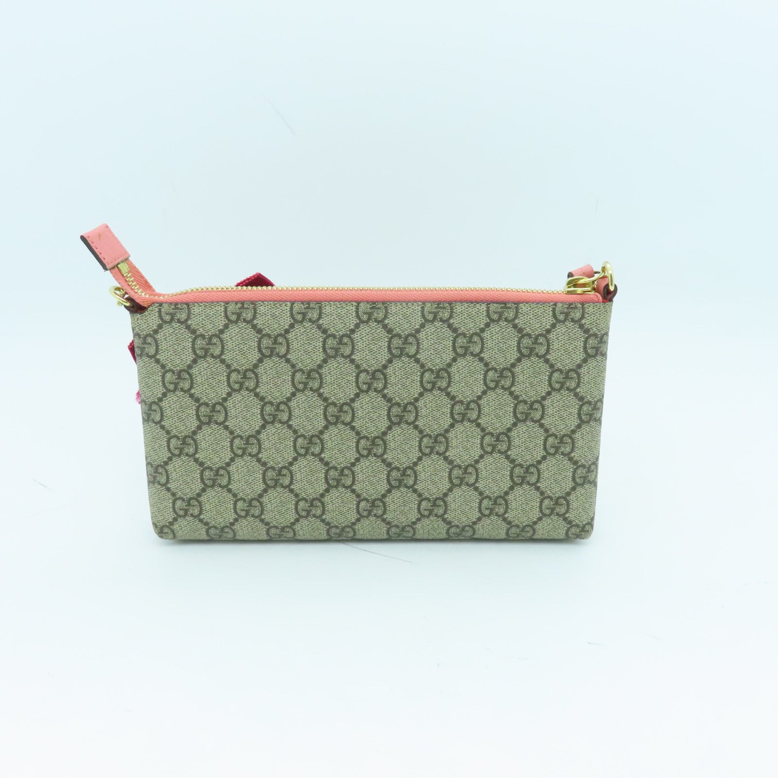 GUCCI Coated Canvas Chain Shoulder Gold Buckle Chain Shoulder Bag Brown