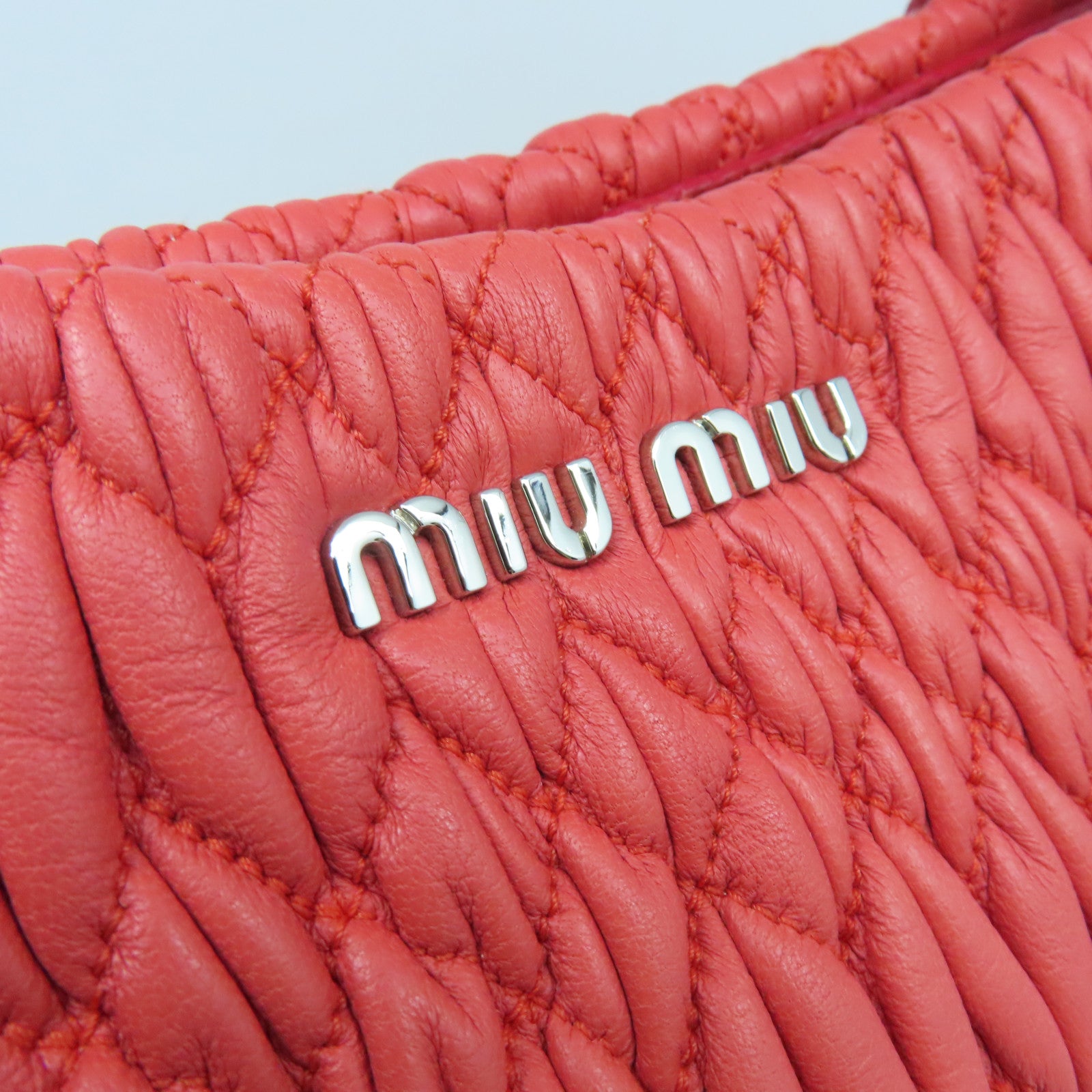 Miu Miu 牛皮皮革Shoulder Bag銀扣手挽肩背兩用袋粉紅色