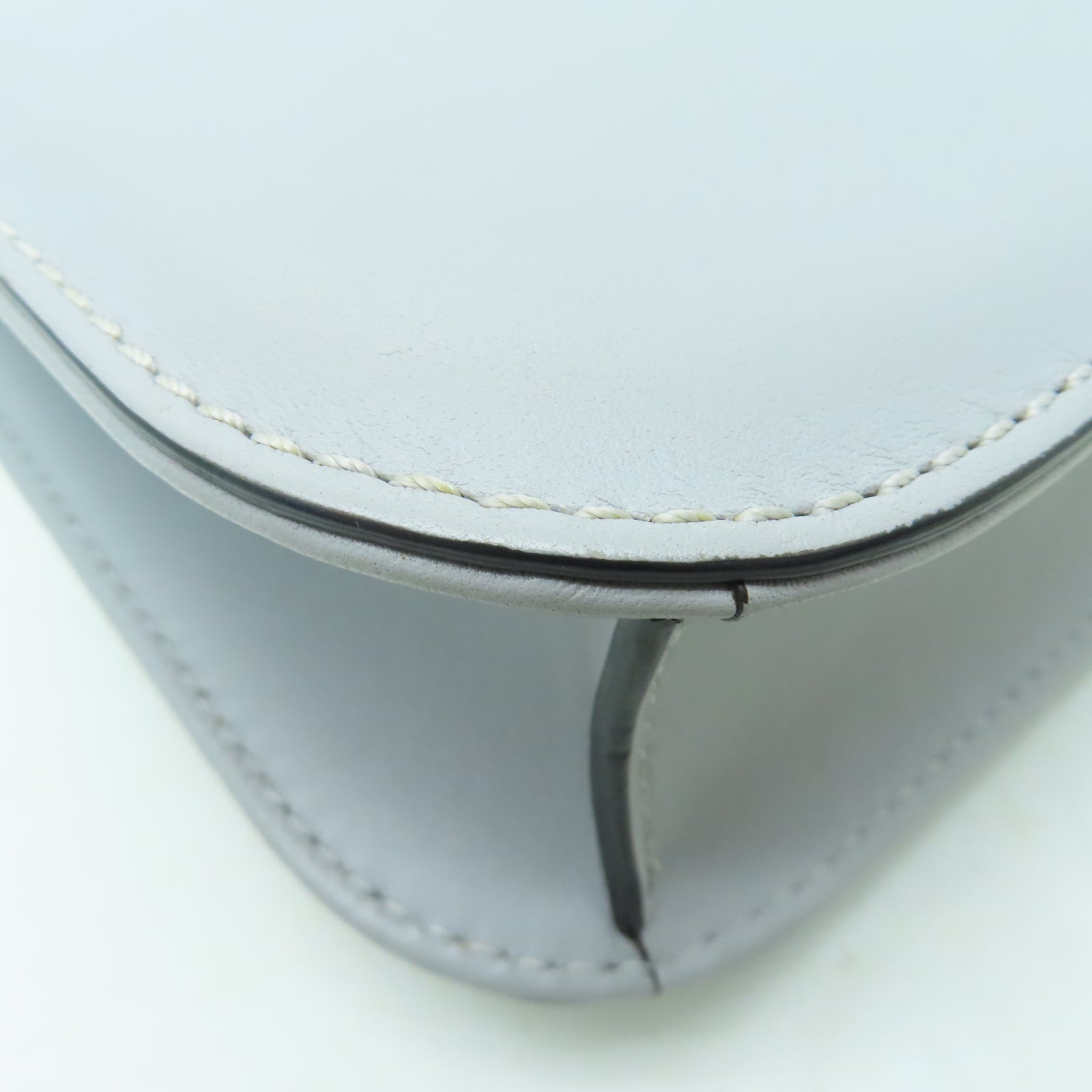 Valentino 牛皮皮革Shoulder Bag金扣肩背袋灰色