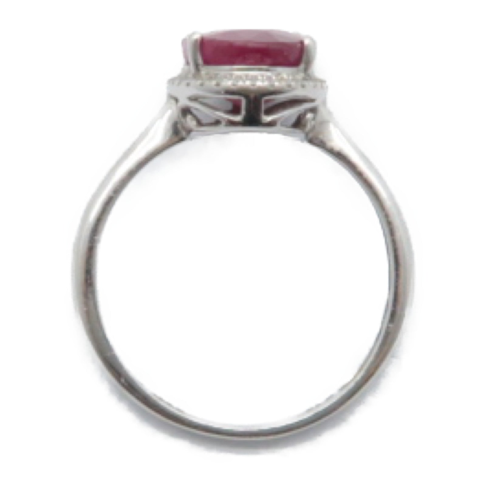 JEWELRY 18K白金Ruby/Diamond Ring 3.94ct紅寶石/0.11ct鑽石戒指US#6.5