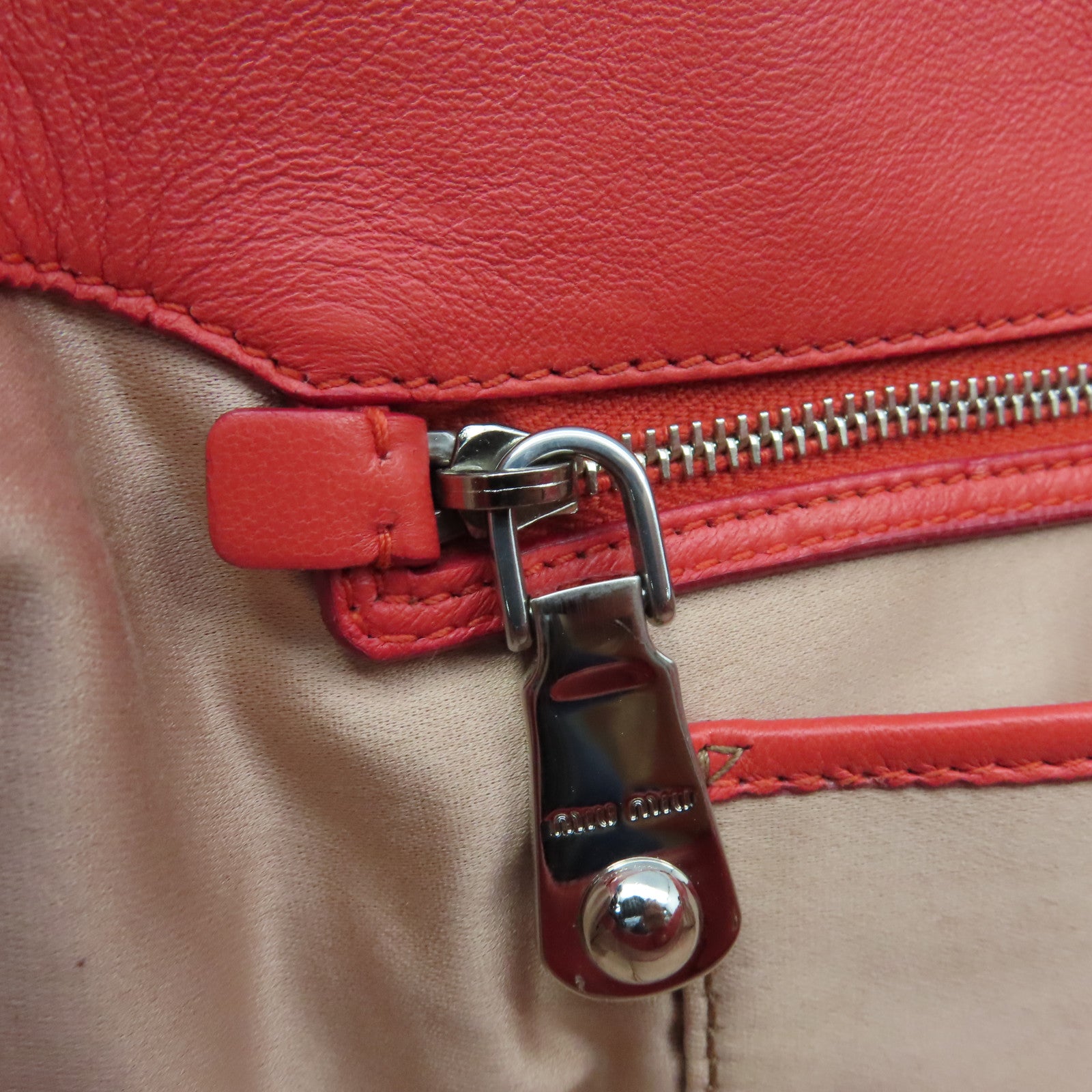 Miu Miu 牛皮皮革Shoulder Bag銀扣手挽肩背兩用袋粉紅色