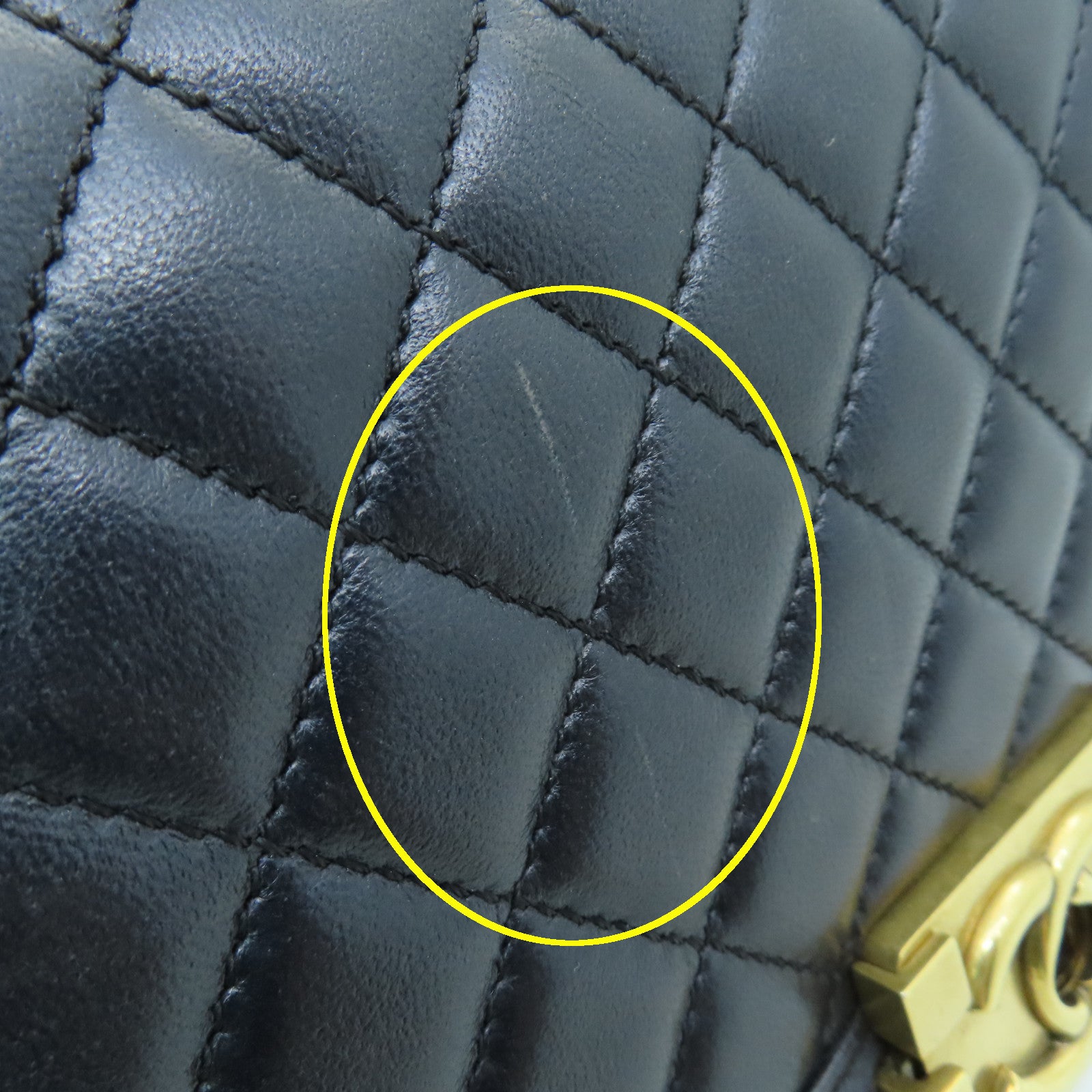 CHANEL 菱格羊皮皮革Boy Chanel 25金扣鏈帶肩背袋黑色