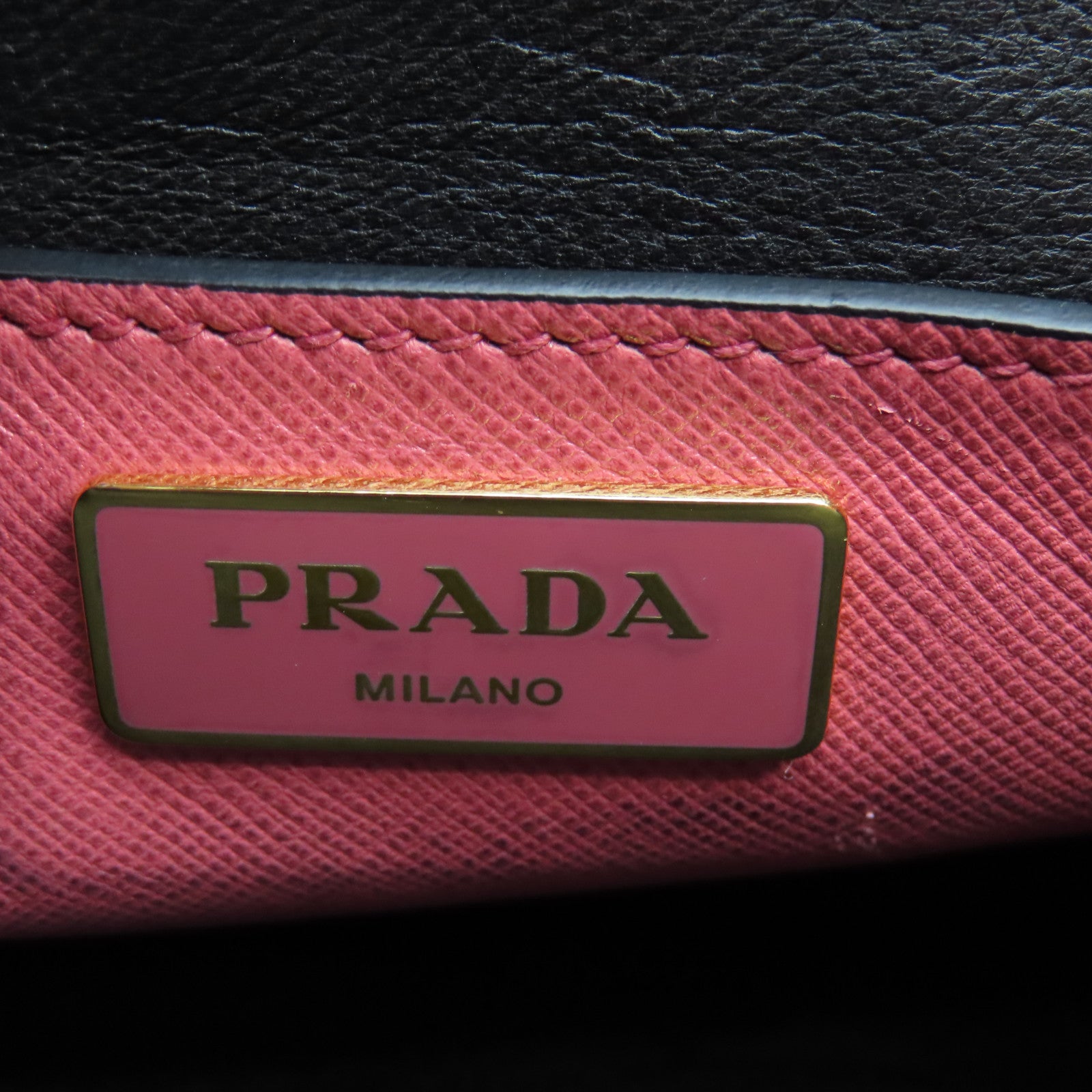 PRADA Saffiano皮革2way Shoulder Bag金扣手挽肩背兩用袋粉紅色