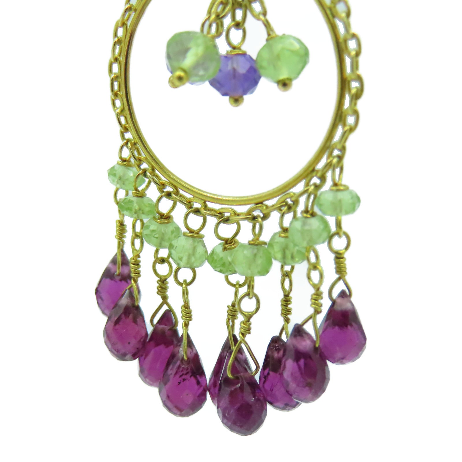 JEWELRY 【激減優惠】18K黃金Earrings耳環綠色/紫色