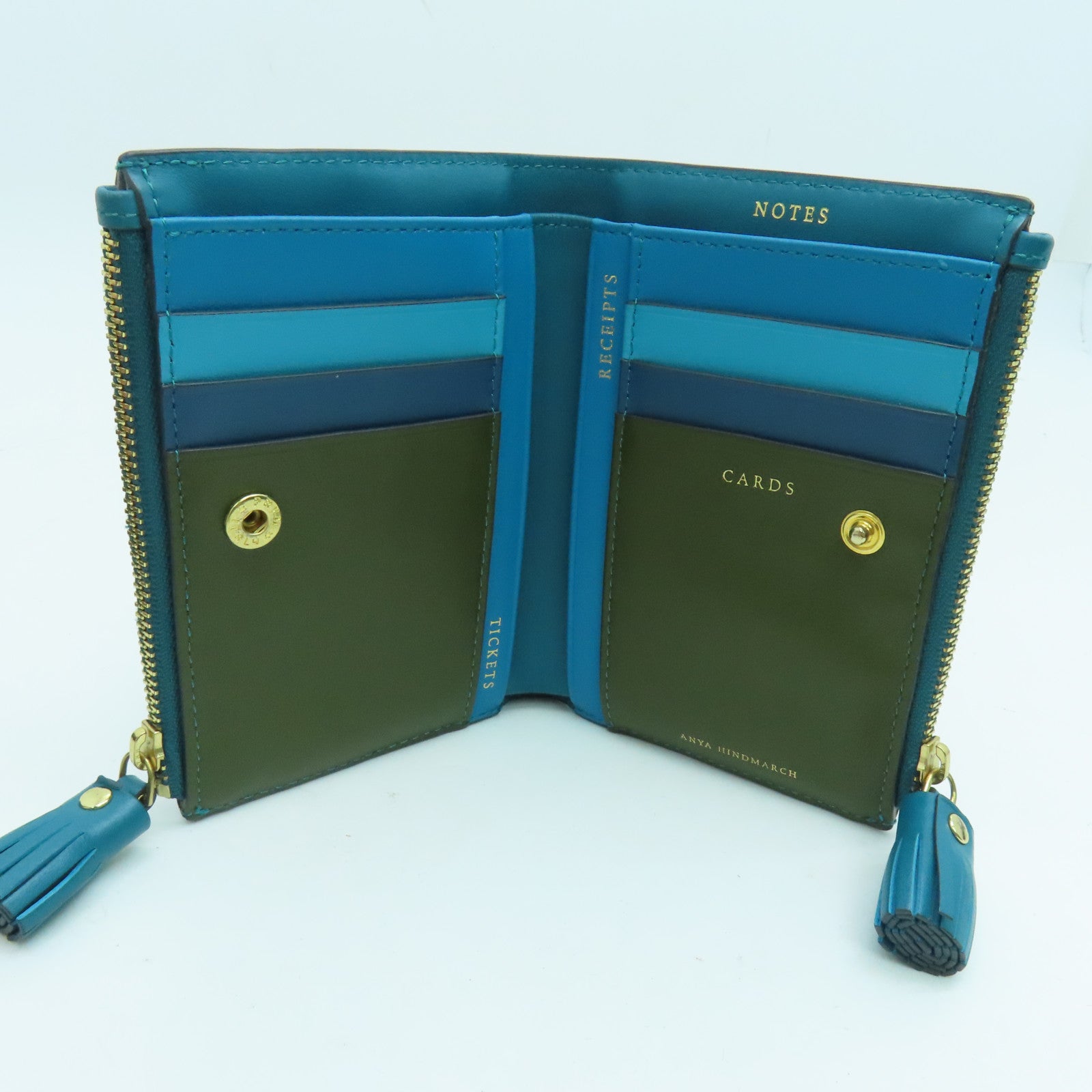 Anya Hindmarch 皮革Wallet金扣錢包綠色