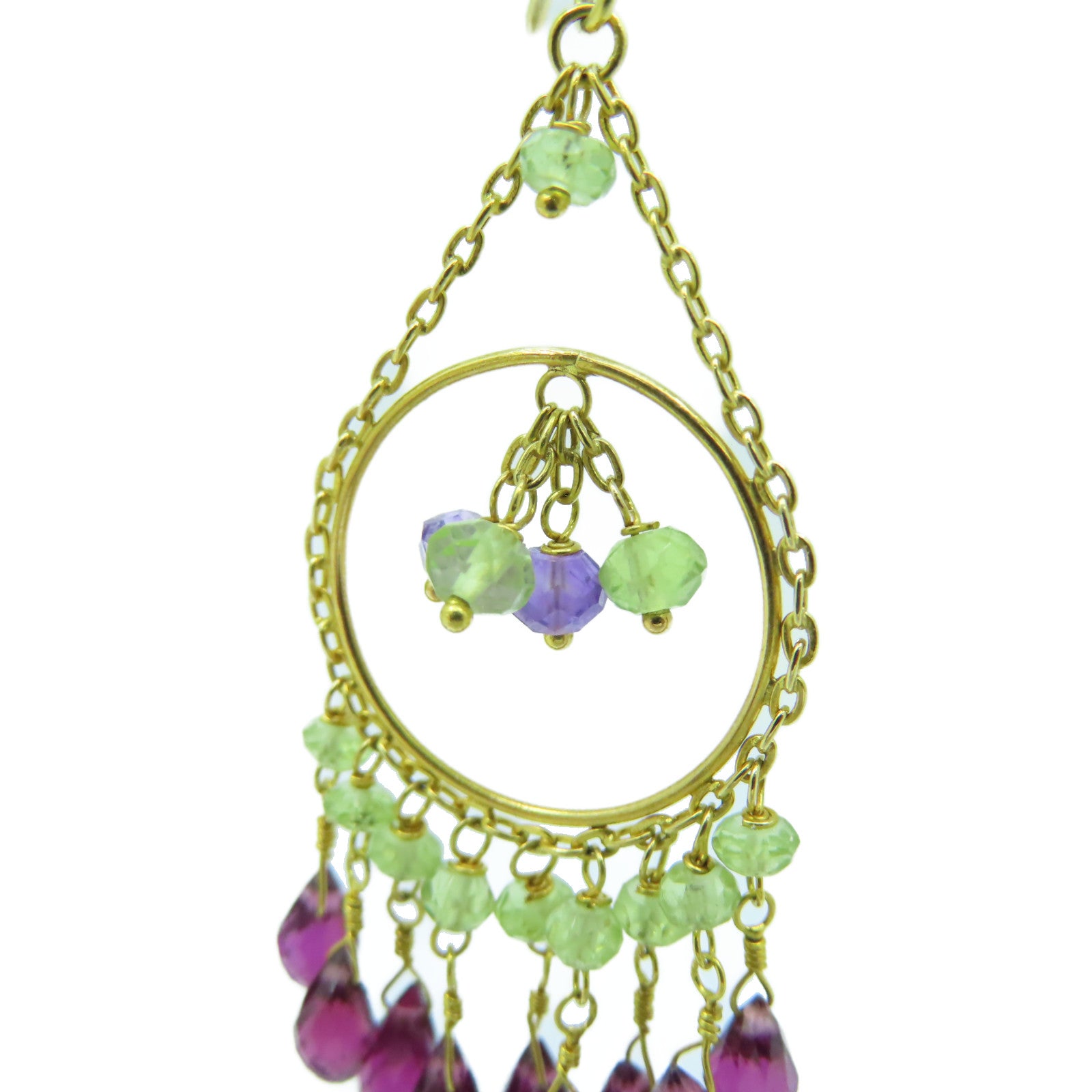 JEWELRY 【激減優惠】18K黃金Earrings耳環綠色/紫色