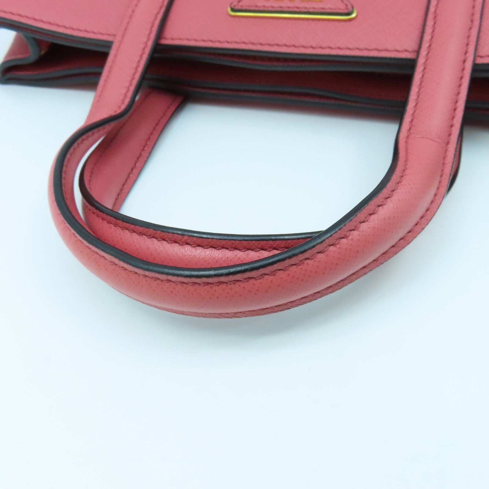 PRADA Saffiano皮革2way Shoulder Bag金扣手挽肩背兩用袋粉紅色