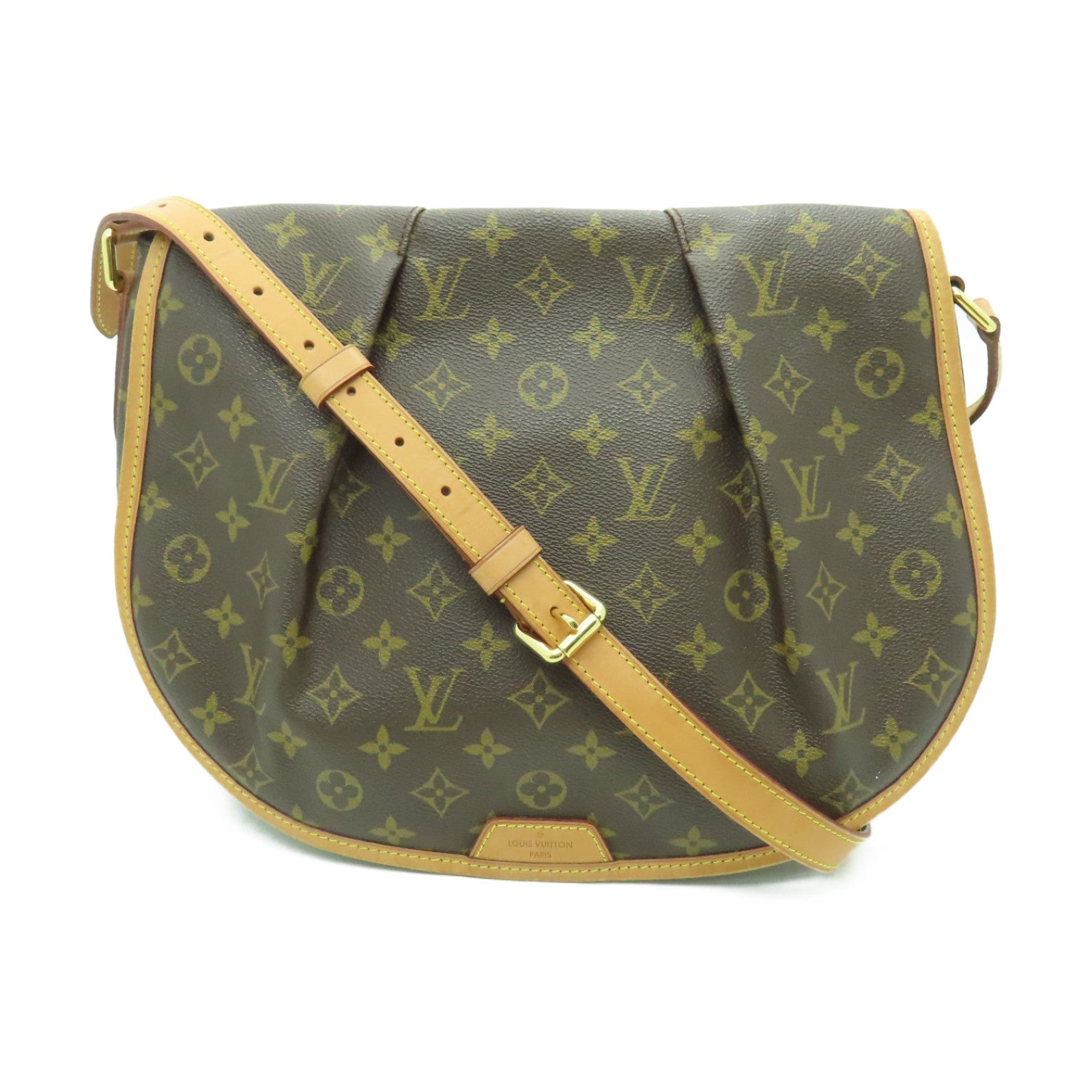 LOUIS VUITTON Monogram Menilmontant MM金扣肩背袋棕色