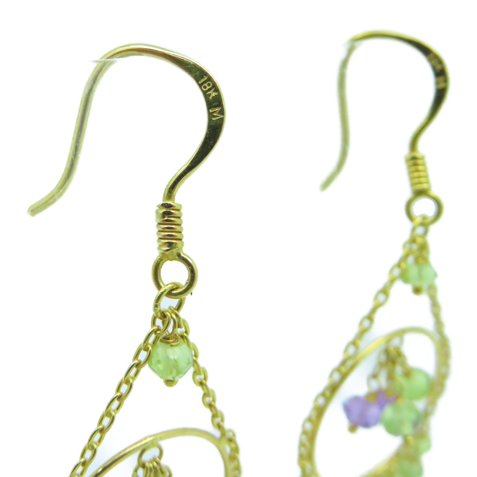 JEWELRY 【激減優惠】18K黃金Earrings耳環綠色/紫色