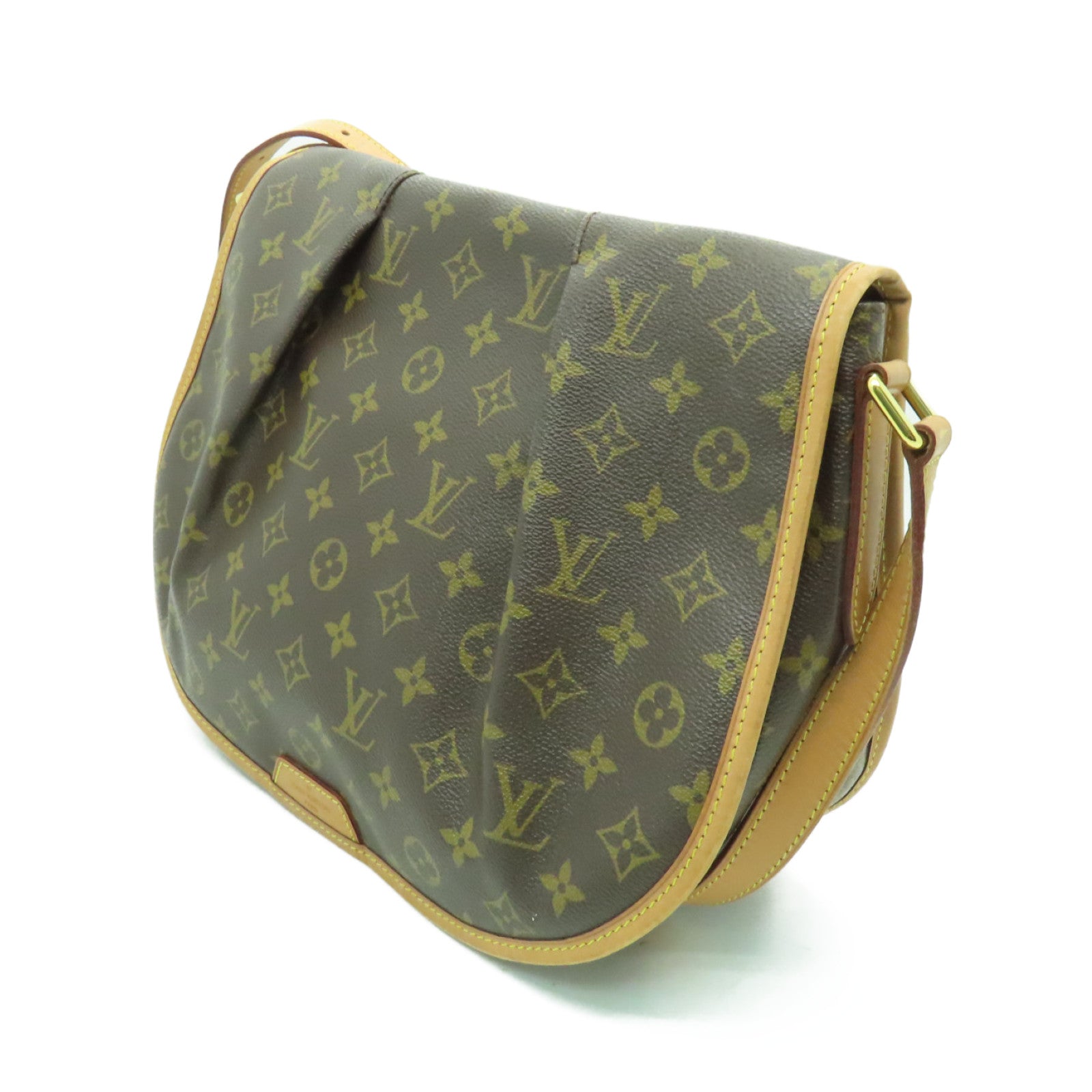 LOUIS VUITTON Monogram Menilmontant MM金扣肩背袋棕色