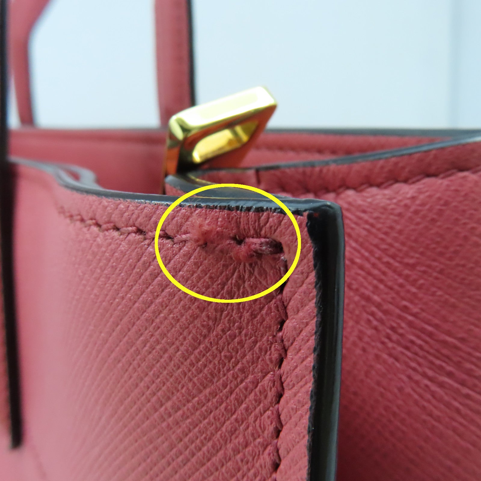 PRADA Saffiano皮革2way Shoulder Bag金扣手挽肩背兩用袋粉紅色