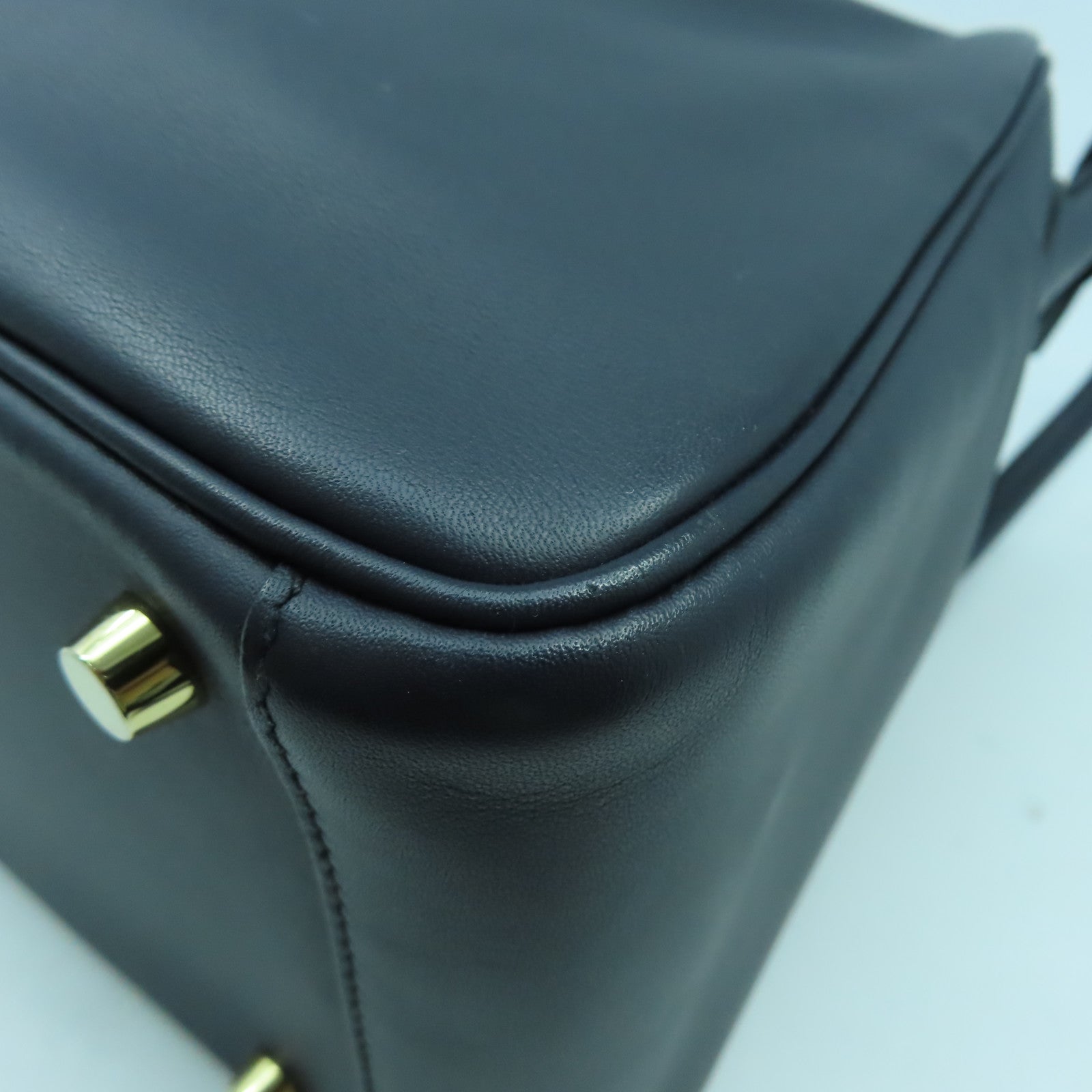 HERMES Swift皮革Lindy 26金扣手挽肩背兩用袋Bleu Indigo靛藍色