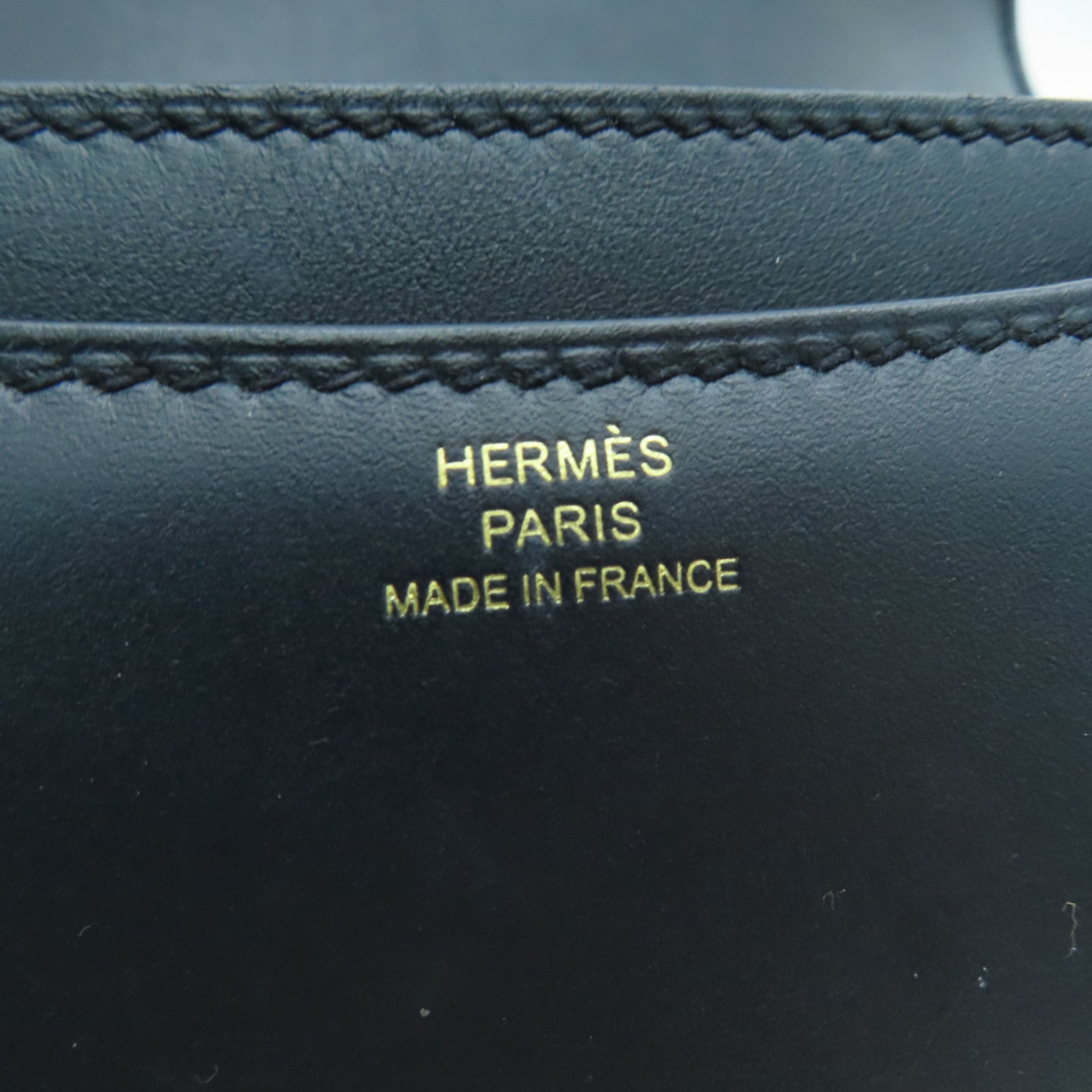 HERMES Swift皮革Constance Mini金扣肩背袋深藍色