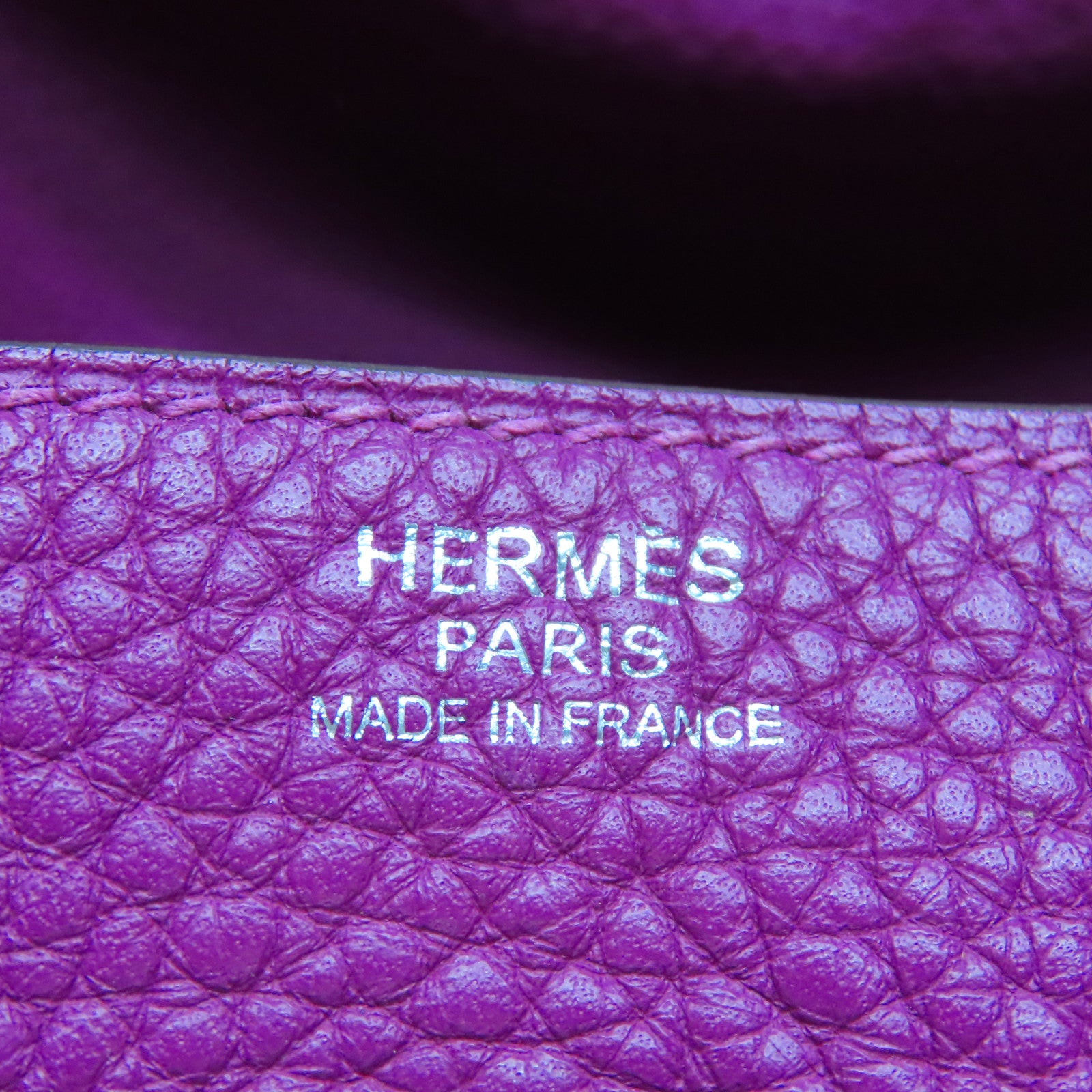 HERMES Clemence皮革Lindy 34銀扣手挽肩背兩用袋紫色– Brand Off Hong 