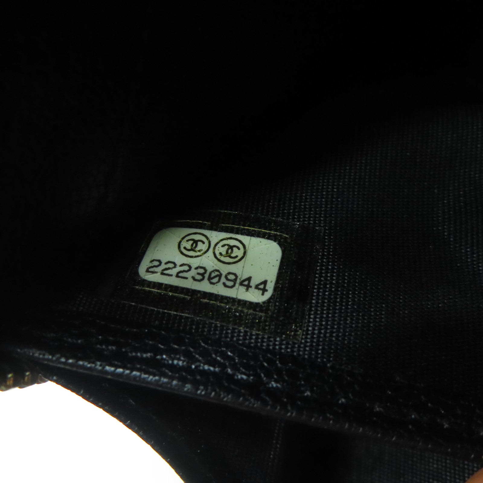 CHANEL 牛皮皮革Long Wallet金扣長錢包黑色