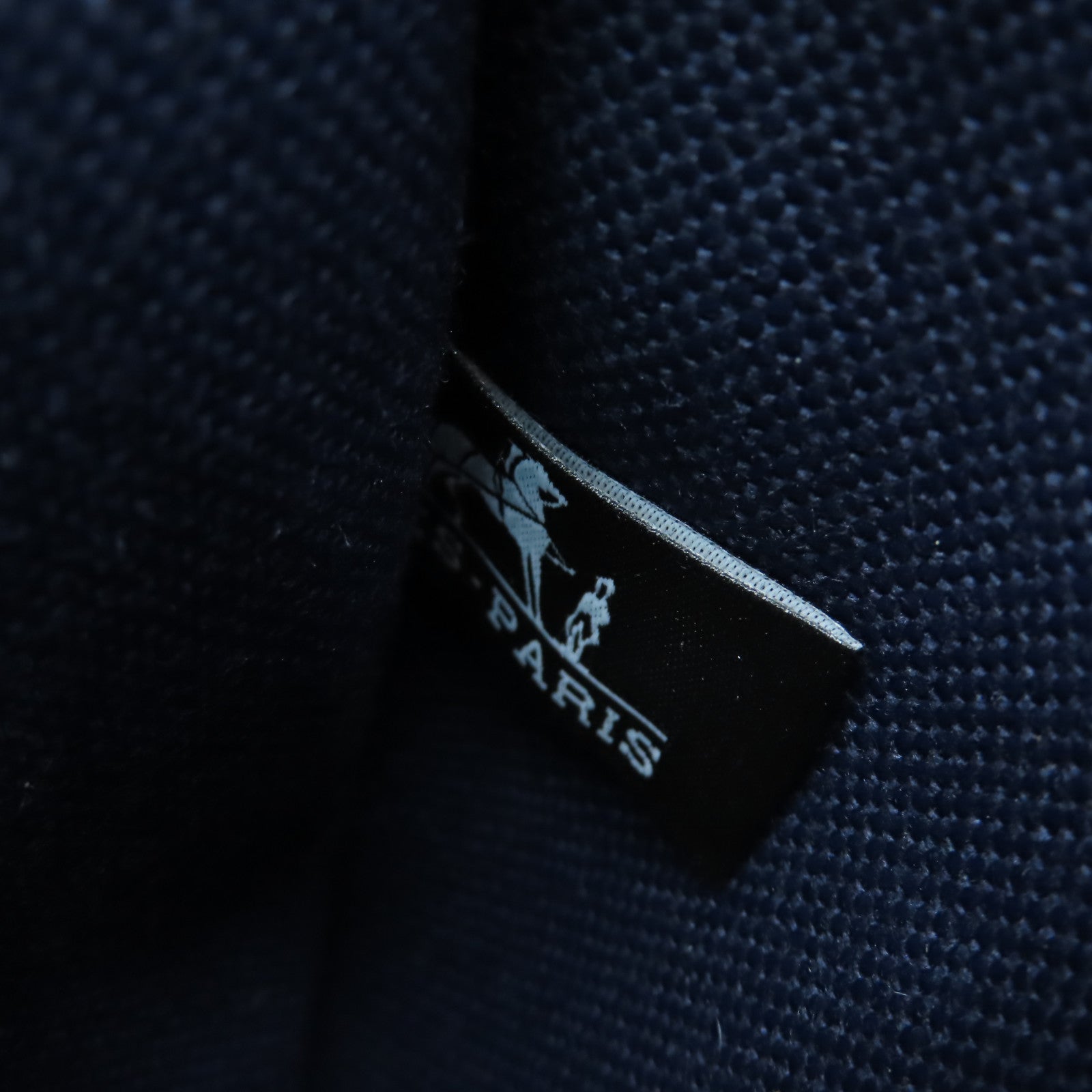 HERMES 帆布Herbag PM銀扣手挽肩背兩用袋海軍藍