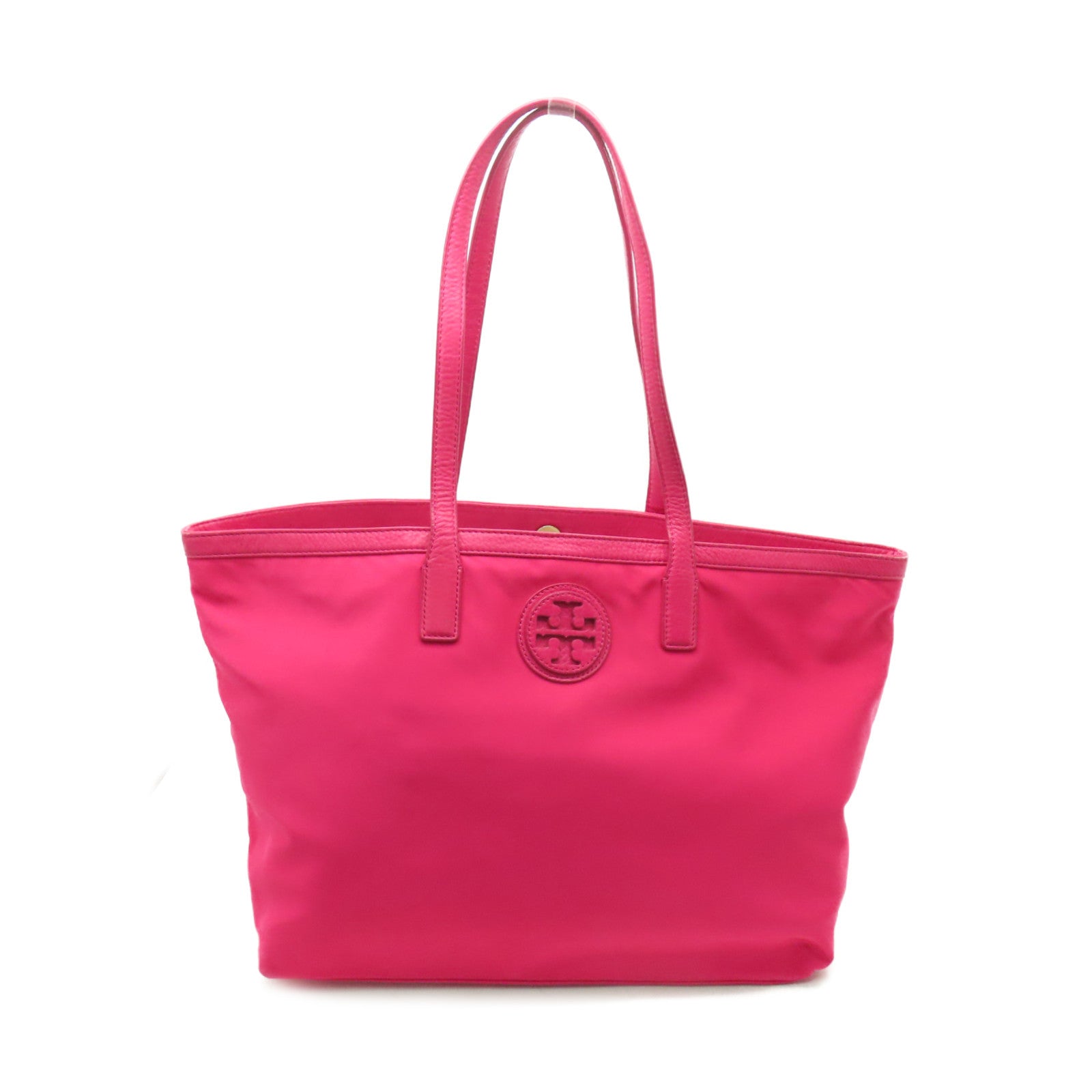 Tory Burch 尼龍Tote Bag金扣手挽袋桃紅色