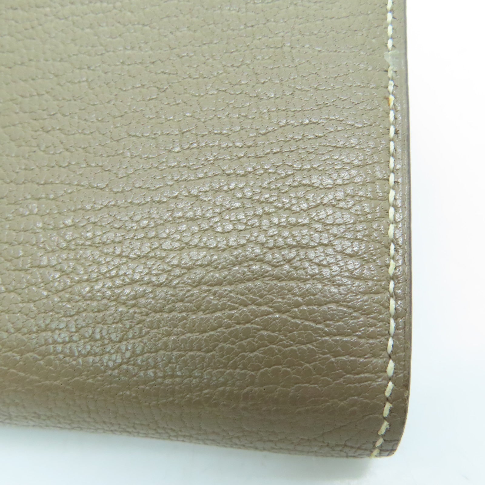 HERMES 【激減優惠】Chevre皮革Bearn Wallet銀扣長錢包灰色