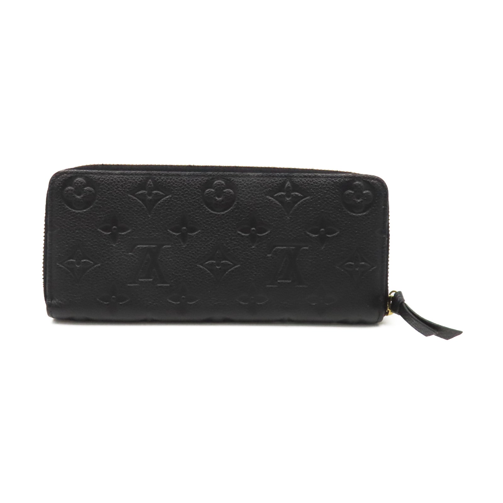 LOUIS VUITTON Monogram Empreinte Clemence Wallet金扣拉鏈長錢包黒色