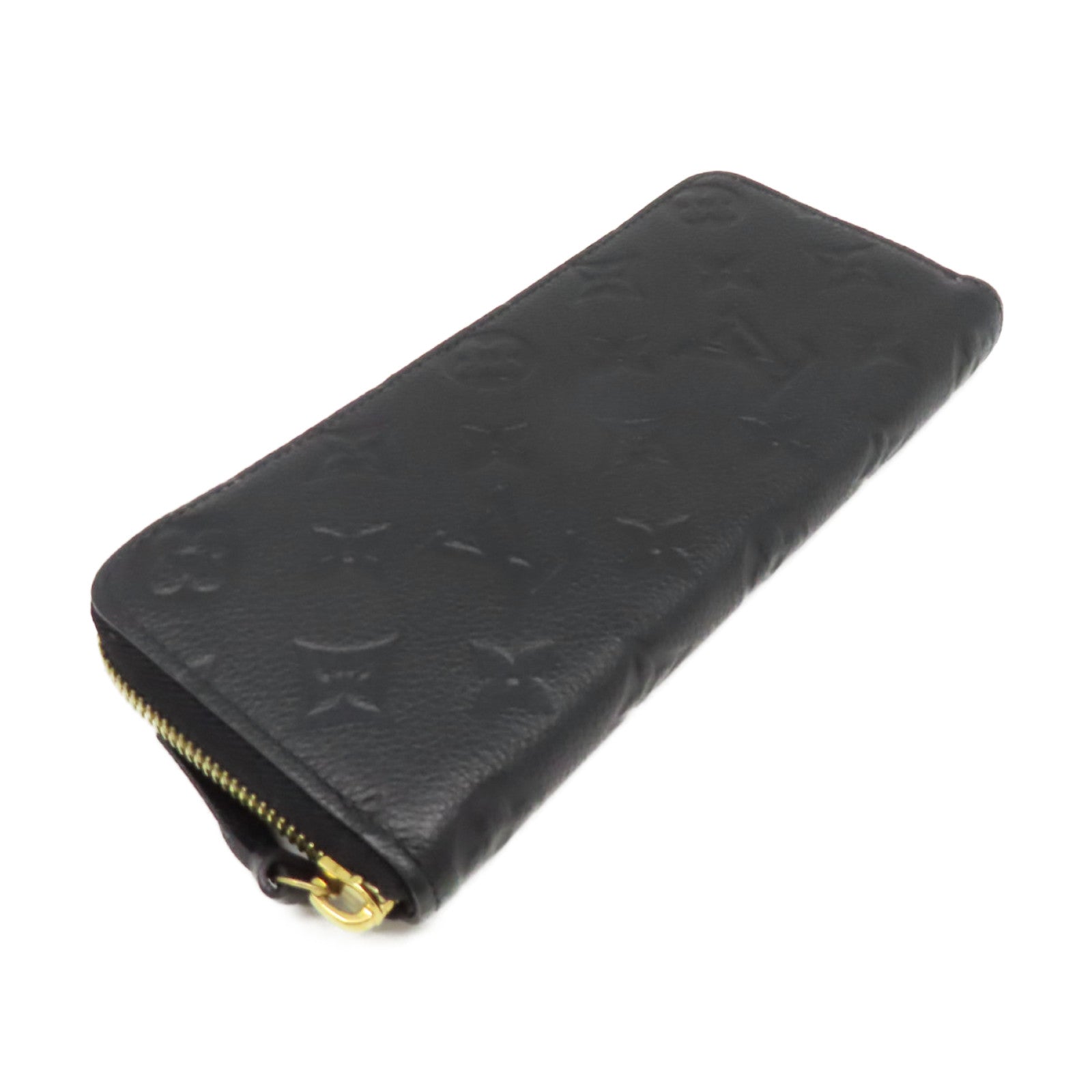 LOUIS VUITTON Monogram Empreinte Clemence Wallet金扣拉鏈長錢包黒色