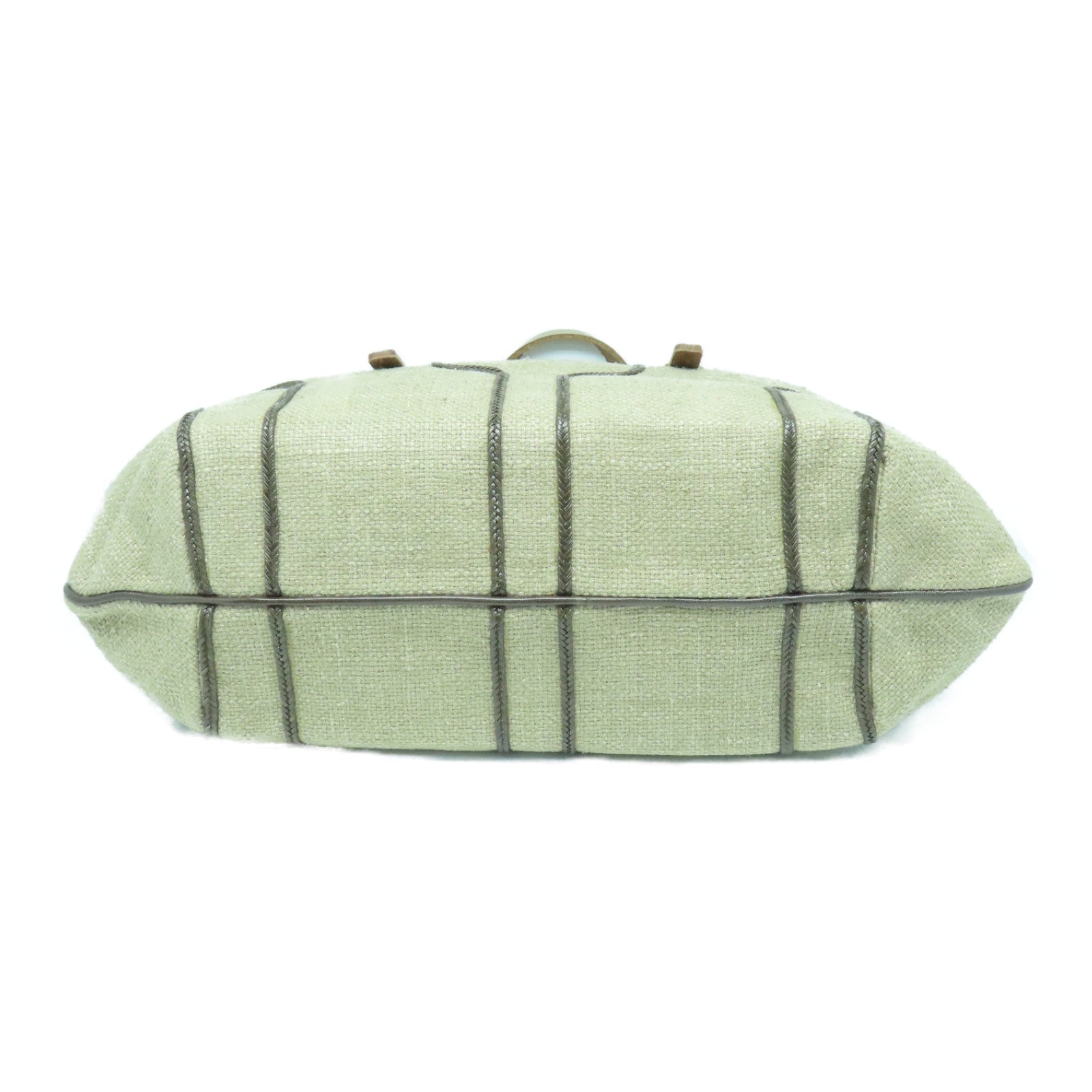 BOTTEGA VENETA 麻質Shoulder Bag金扣肩背袋米色