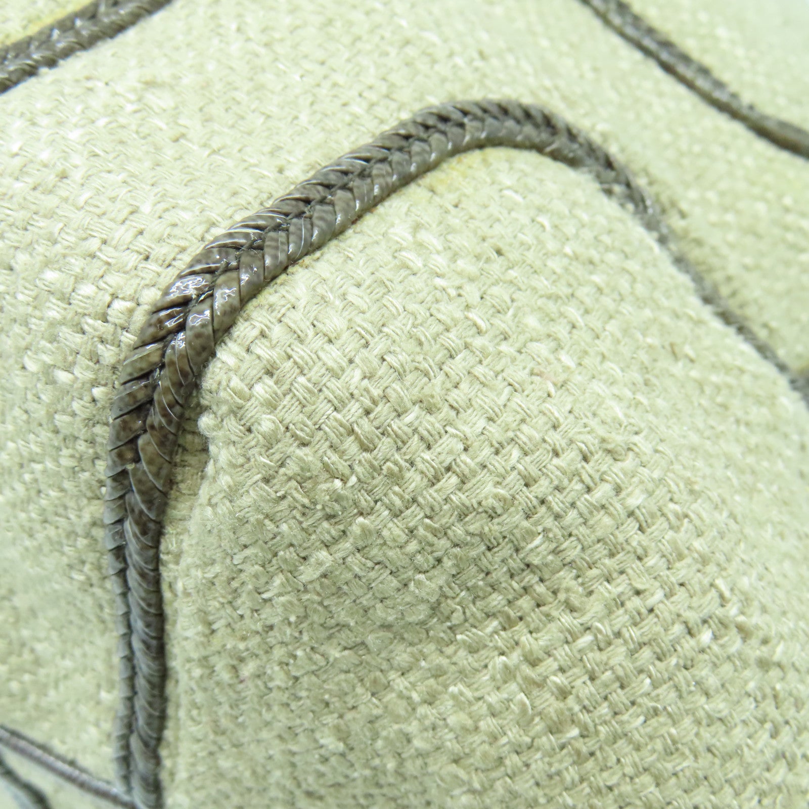 BOTTEGA VENETA 麻質Shoulder Bag金扣肩背袋米色
