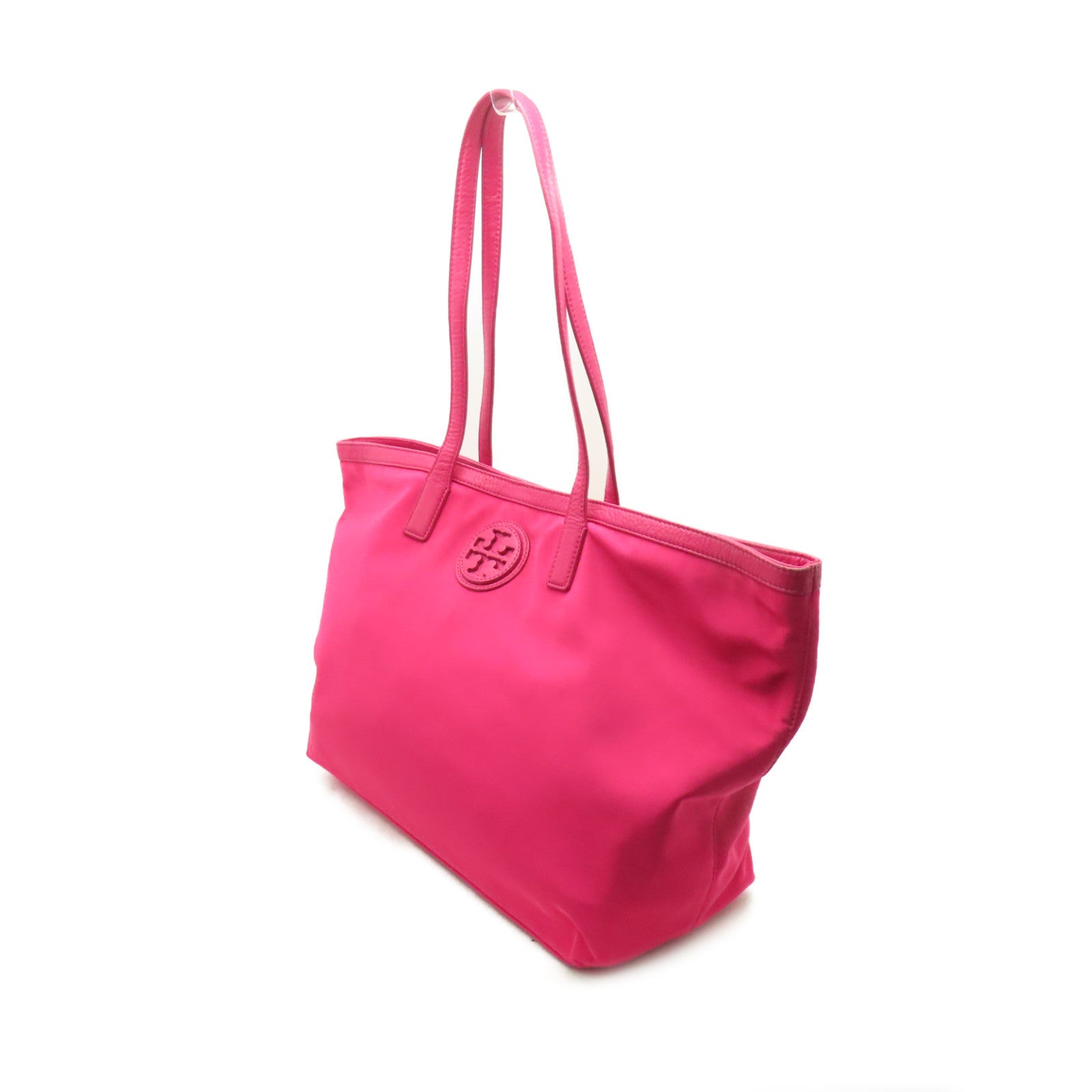 Tory Burch 尼龍Tote Bag金扣手挽袋桃紅色