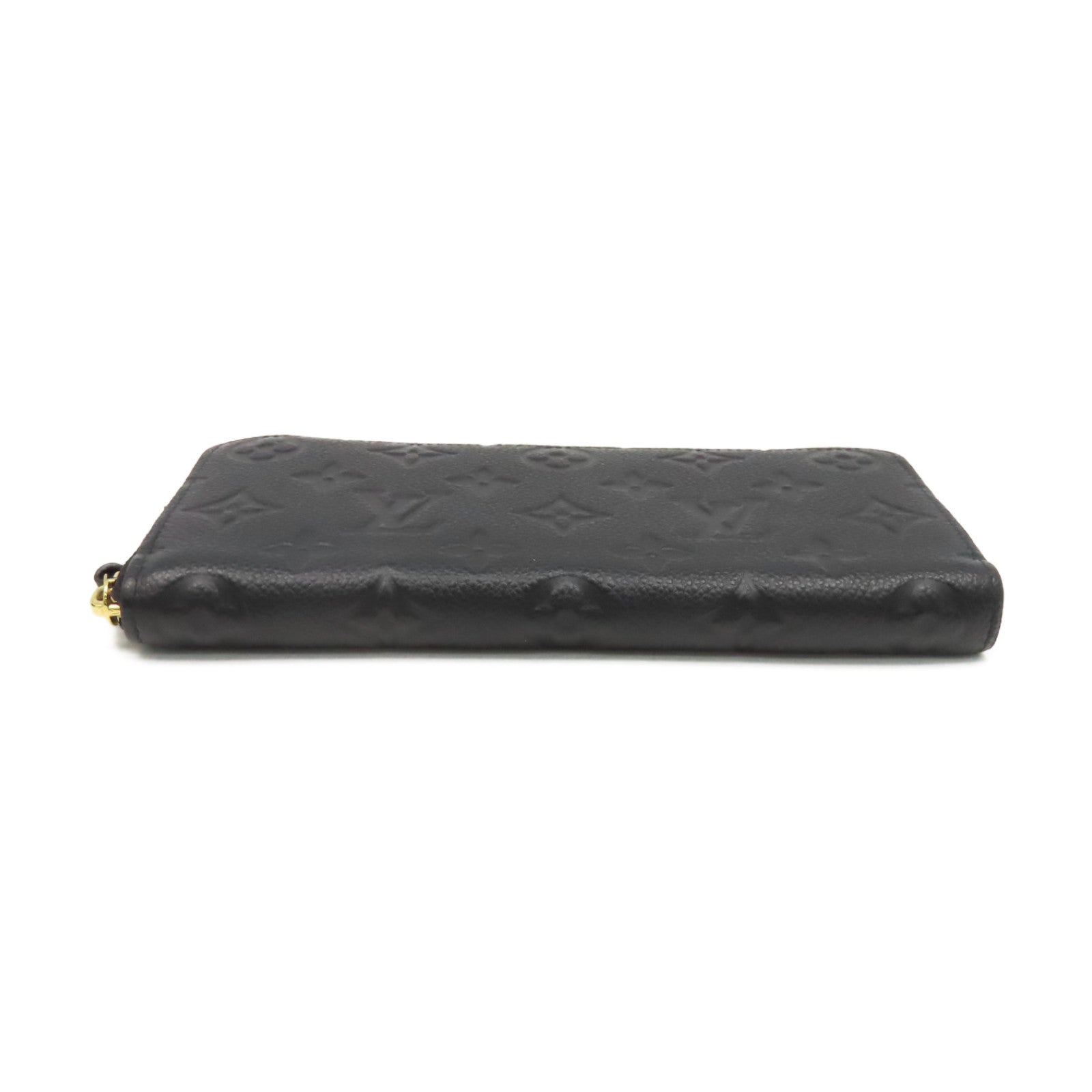 LOUIS VUITTON Monogram Empreinte Clemence Wallet金扣拉鏈長錢包黒色