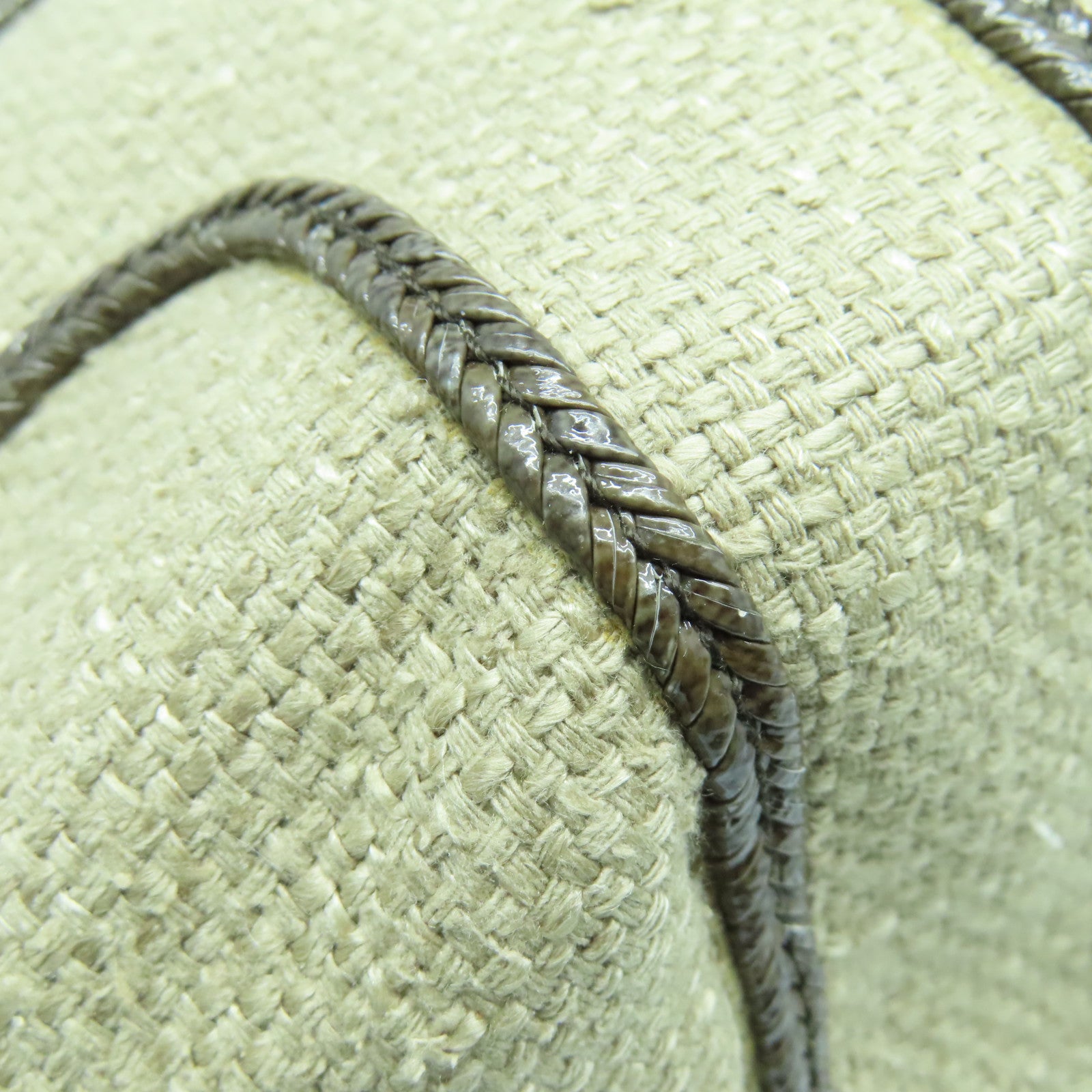 BOTTEGA VENETA 麻質Shoulder Bag金扣肩背袋米色