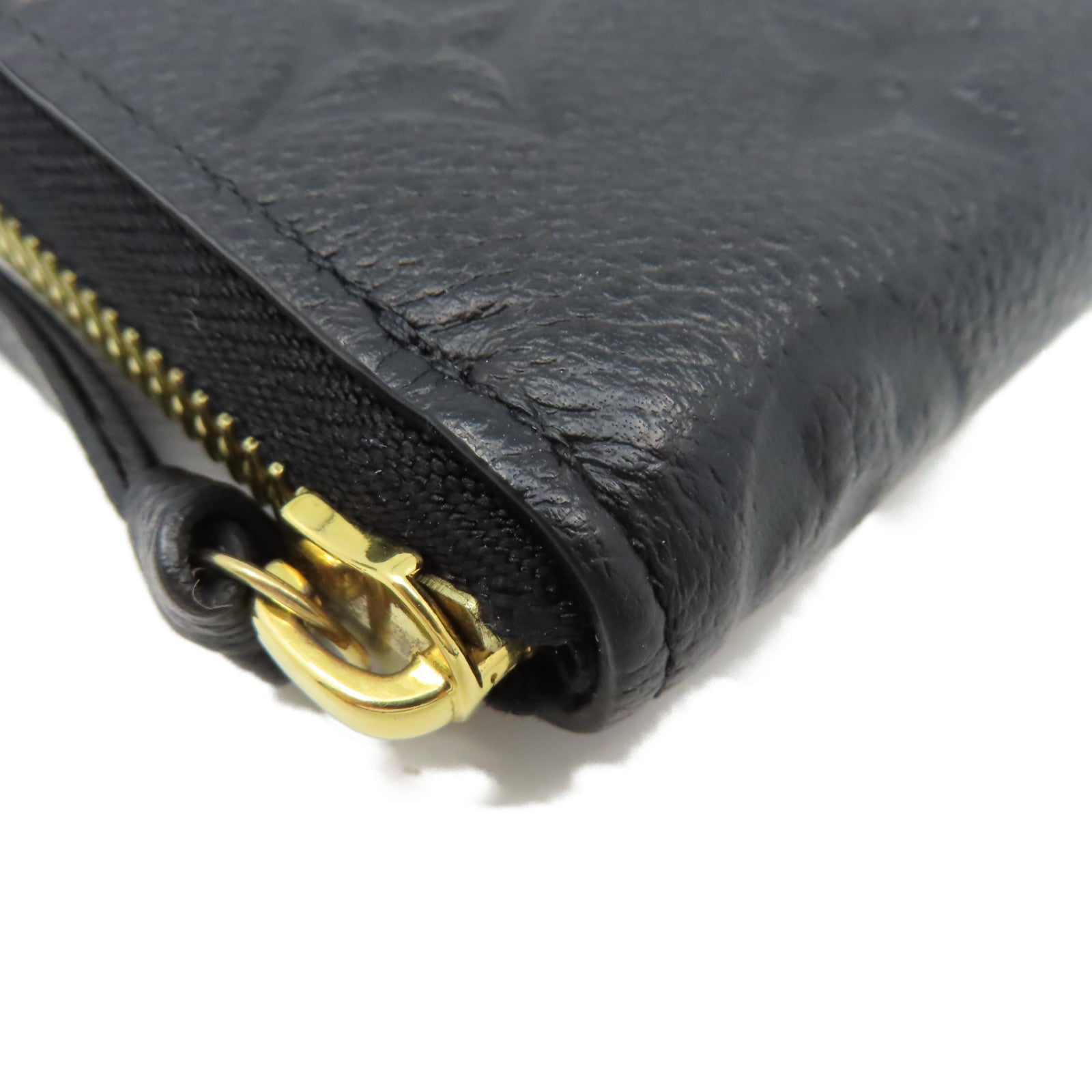 LOUIS VUITTON Monogram Empreinte Clemence Wallet金扣拉鏈長錢包黒色