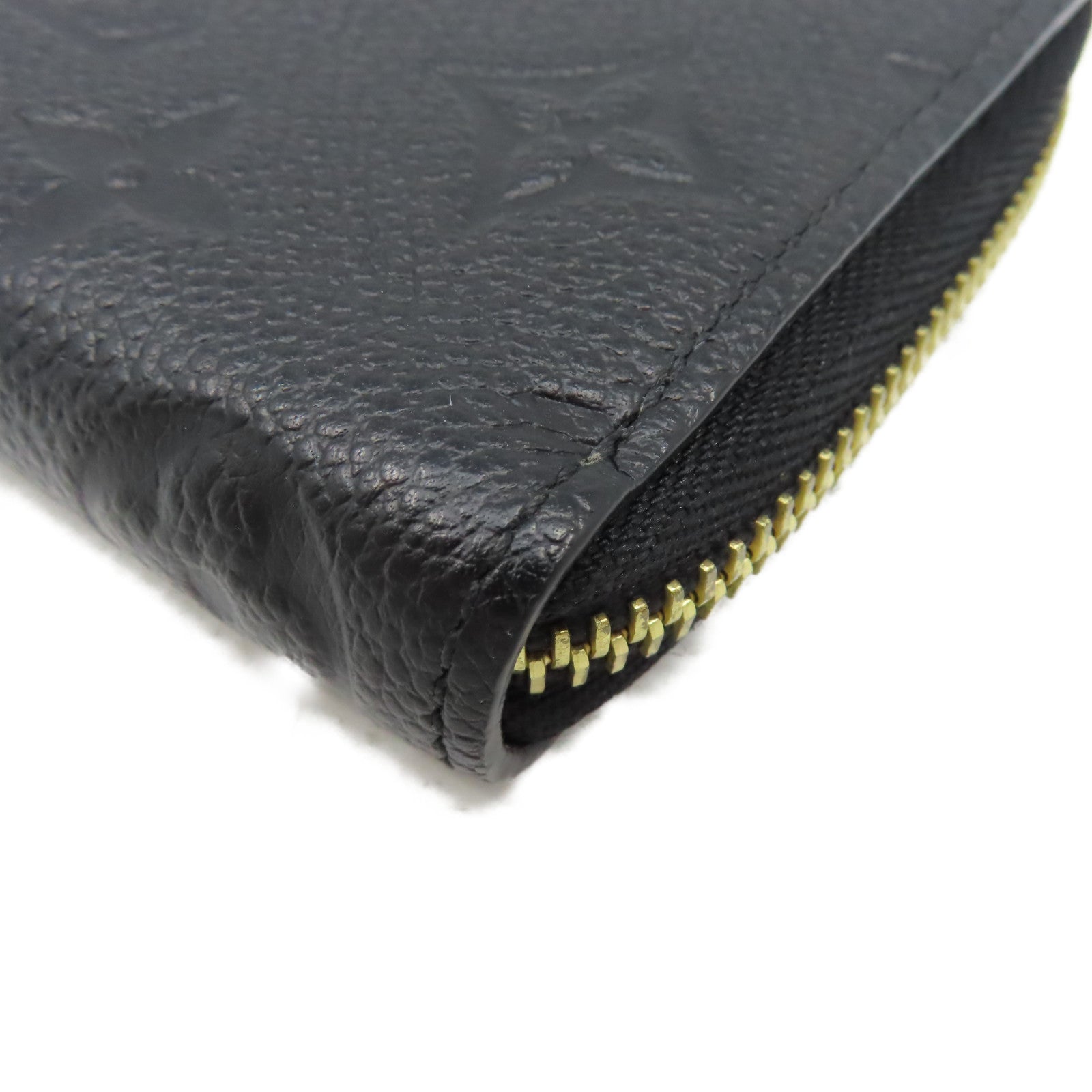 LOUIS VUITTON Monogram Empreinte Clemence Wallet金扣拉鏈長錢包黒色