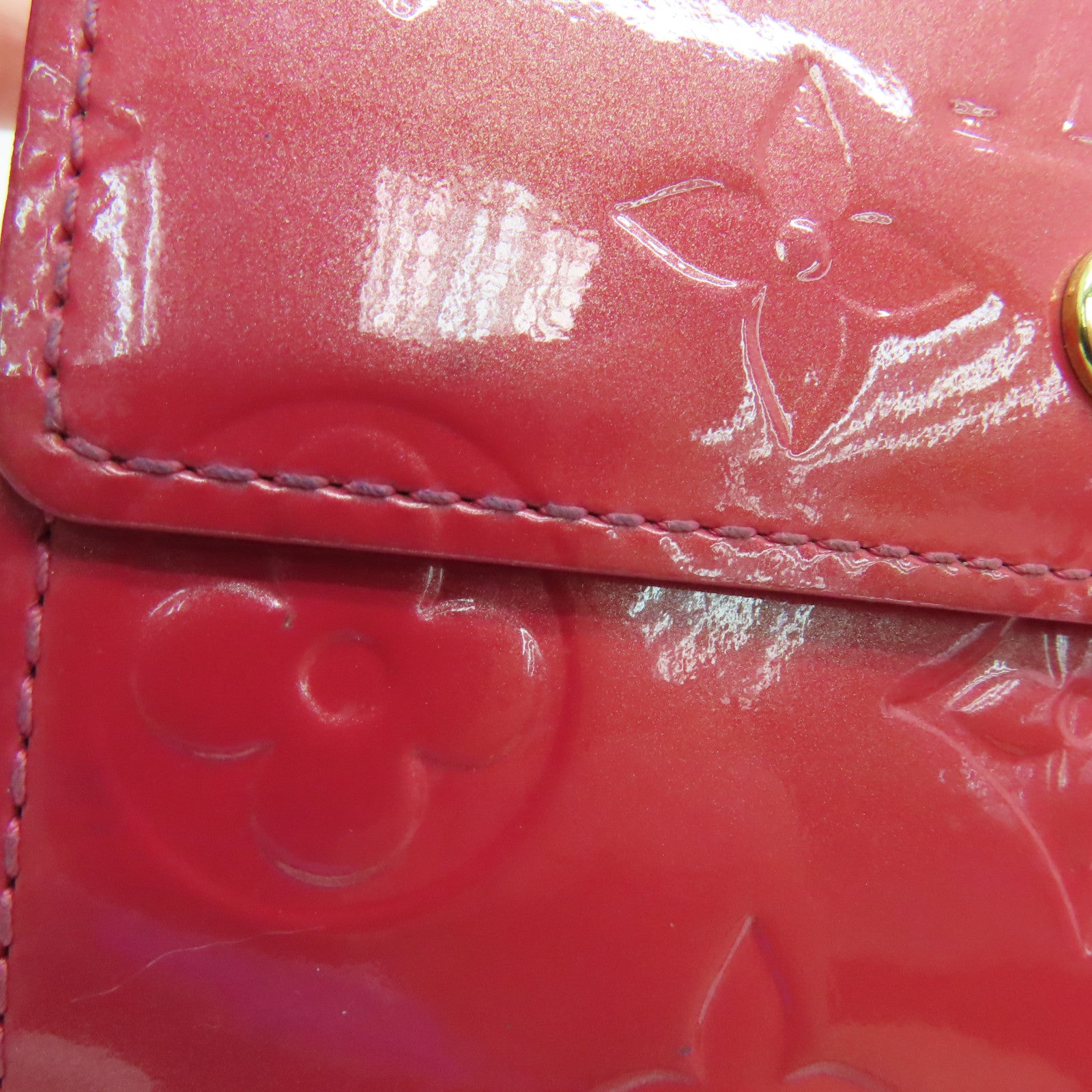 LOUIS VUITTON Vernis Wallet金扣錢包粉紅色