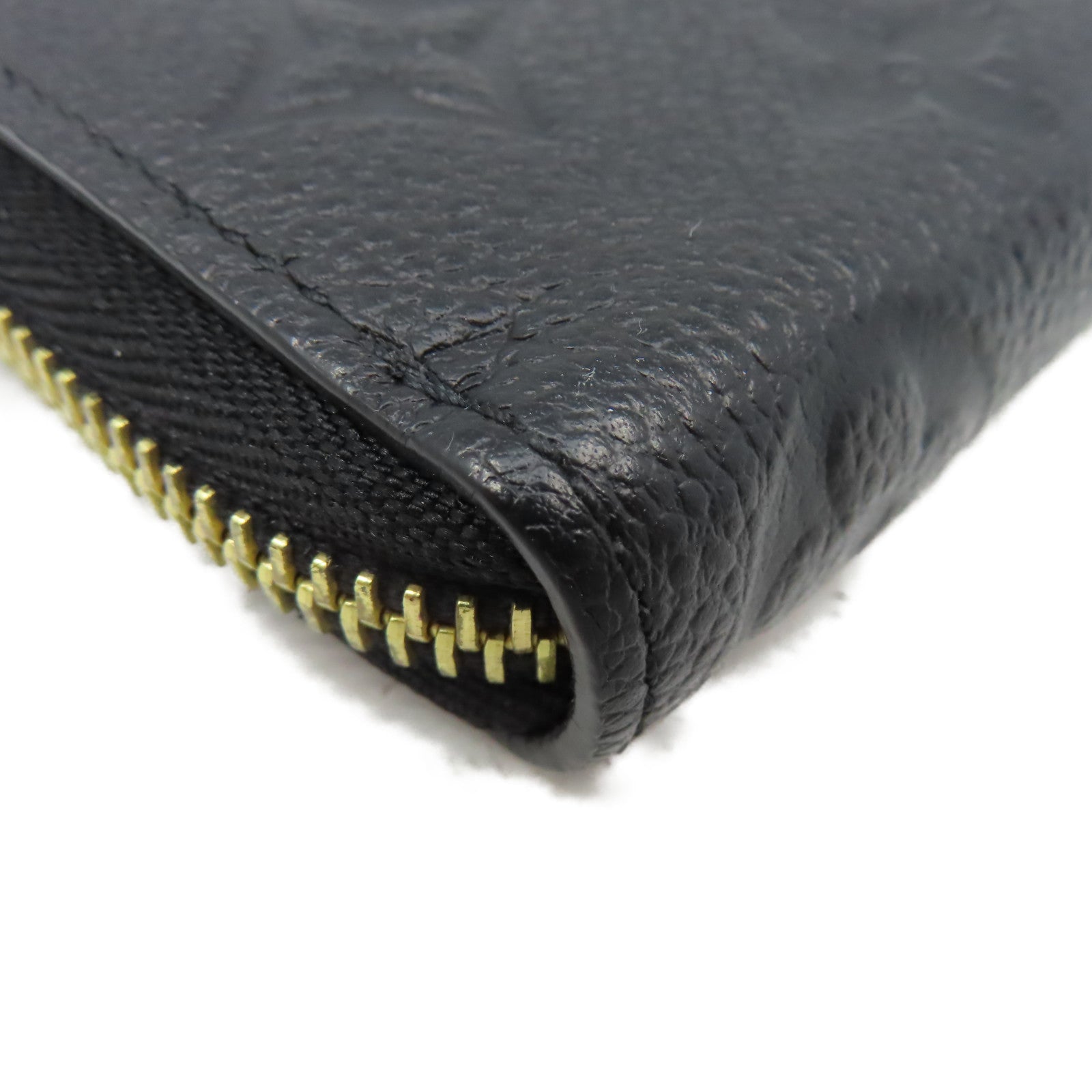 LOUIS VUITTON Monogram Empreinte Clemence Wallet金扣拉鏈長錢包黒色