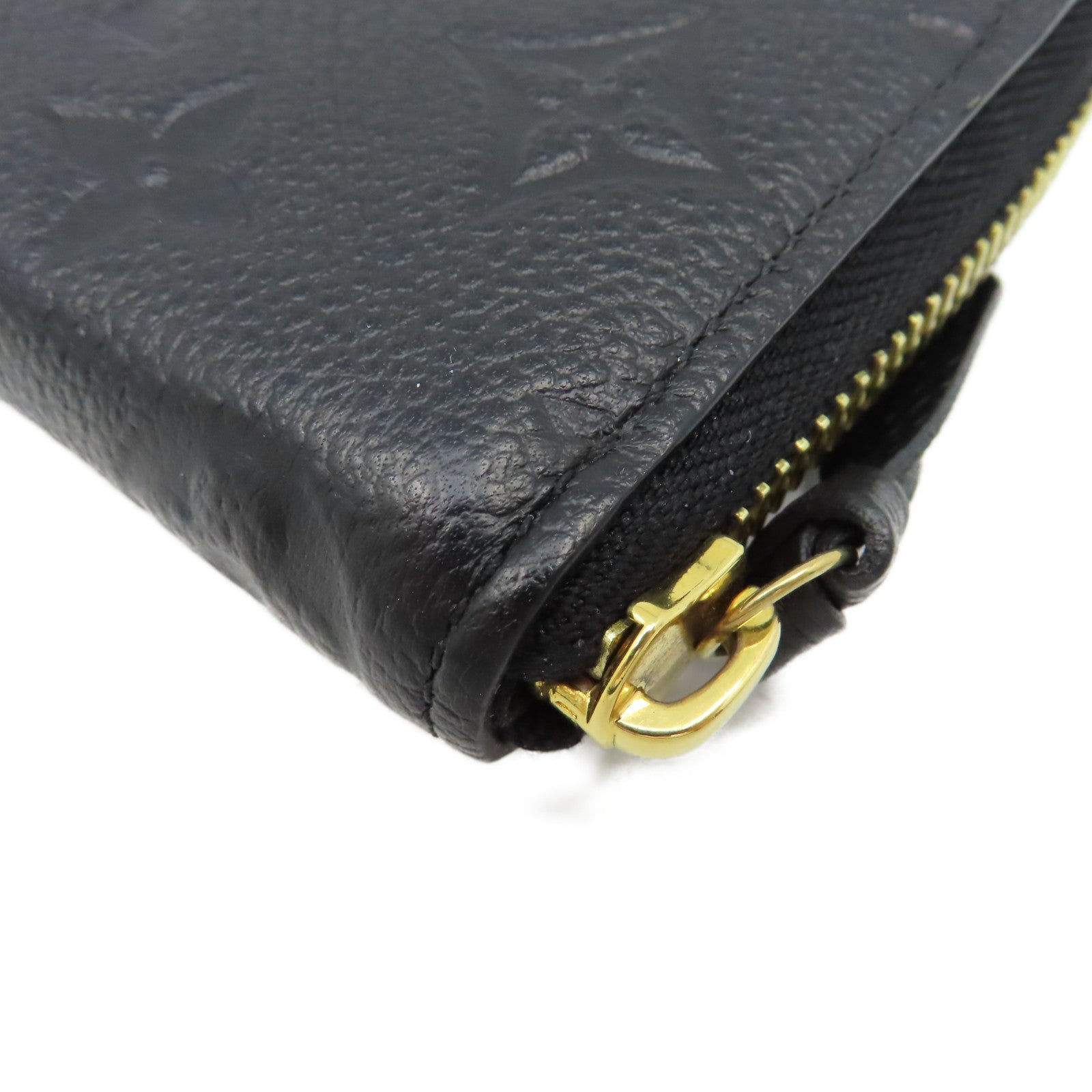 LOUIS VUITTON Monogram Empreinte Clemence Wallet金扣拉鏈長錢包黒色