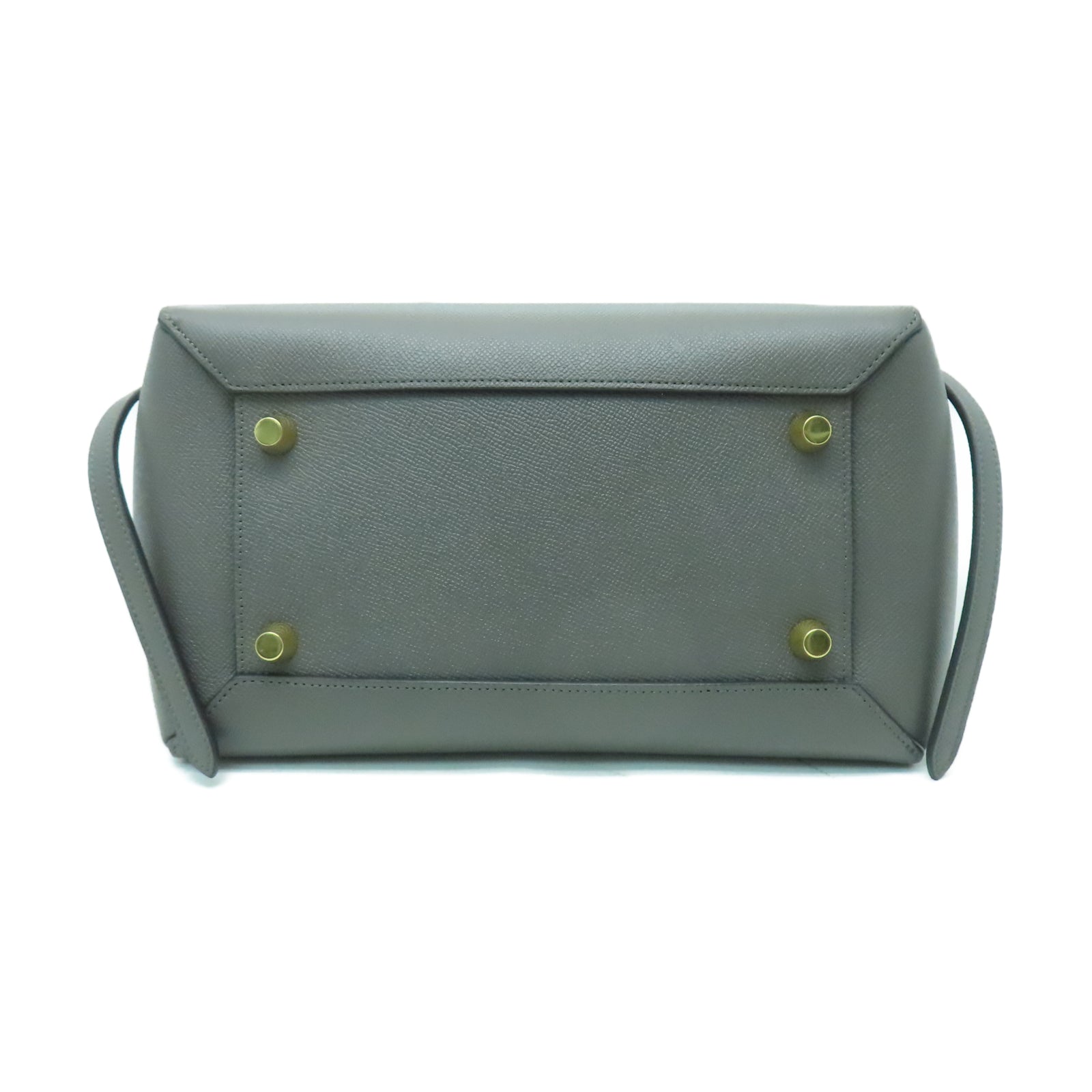 CELINE 牛皮皮革Mini Belt Bag金扣手挽肩背兩用袋灰色