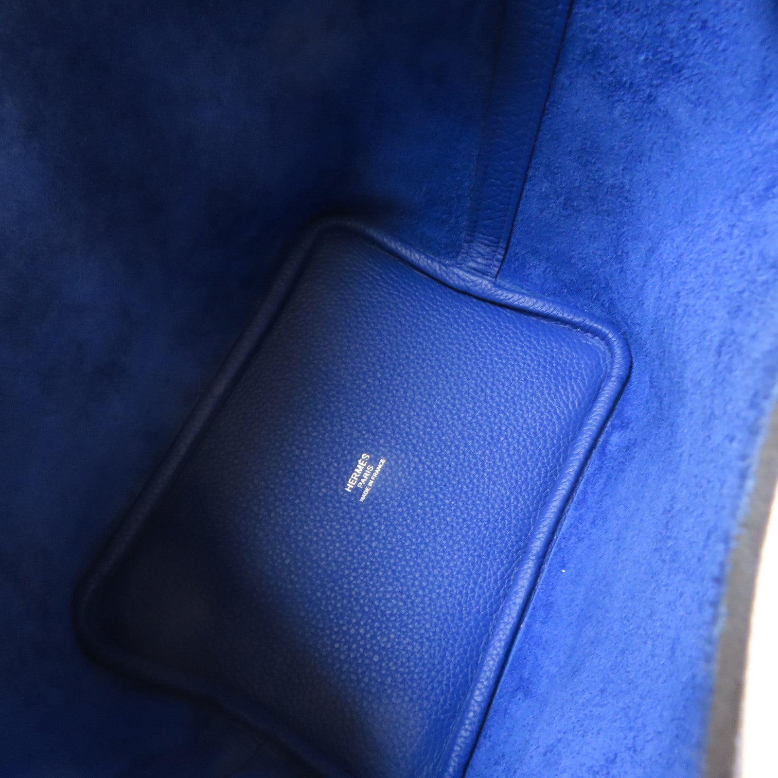HERMES Clemence皮革Picotin PM銀扣手挽袋Blue Royal藍色