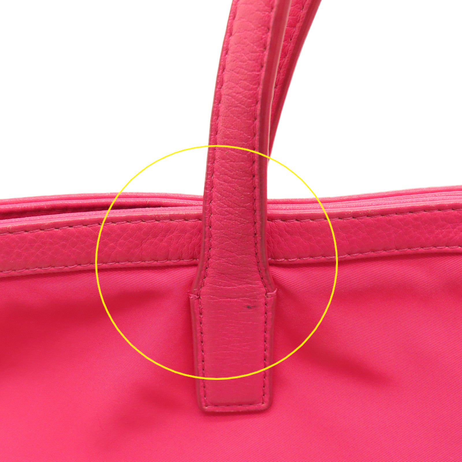 Tory Burch 尼龍Tote Bag金扣手挽袋桃紅色